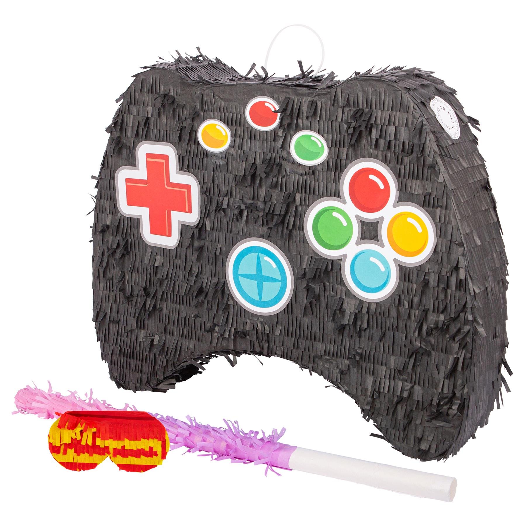 Fax Potato 3pc Game Controller Pinata Set with Stick & Blindfold - Pink Stick