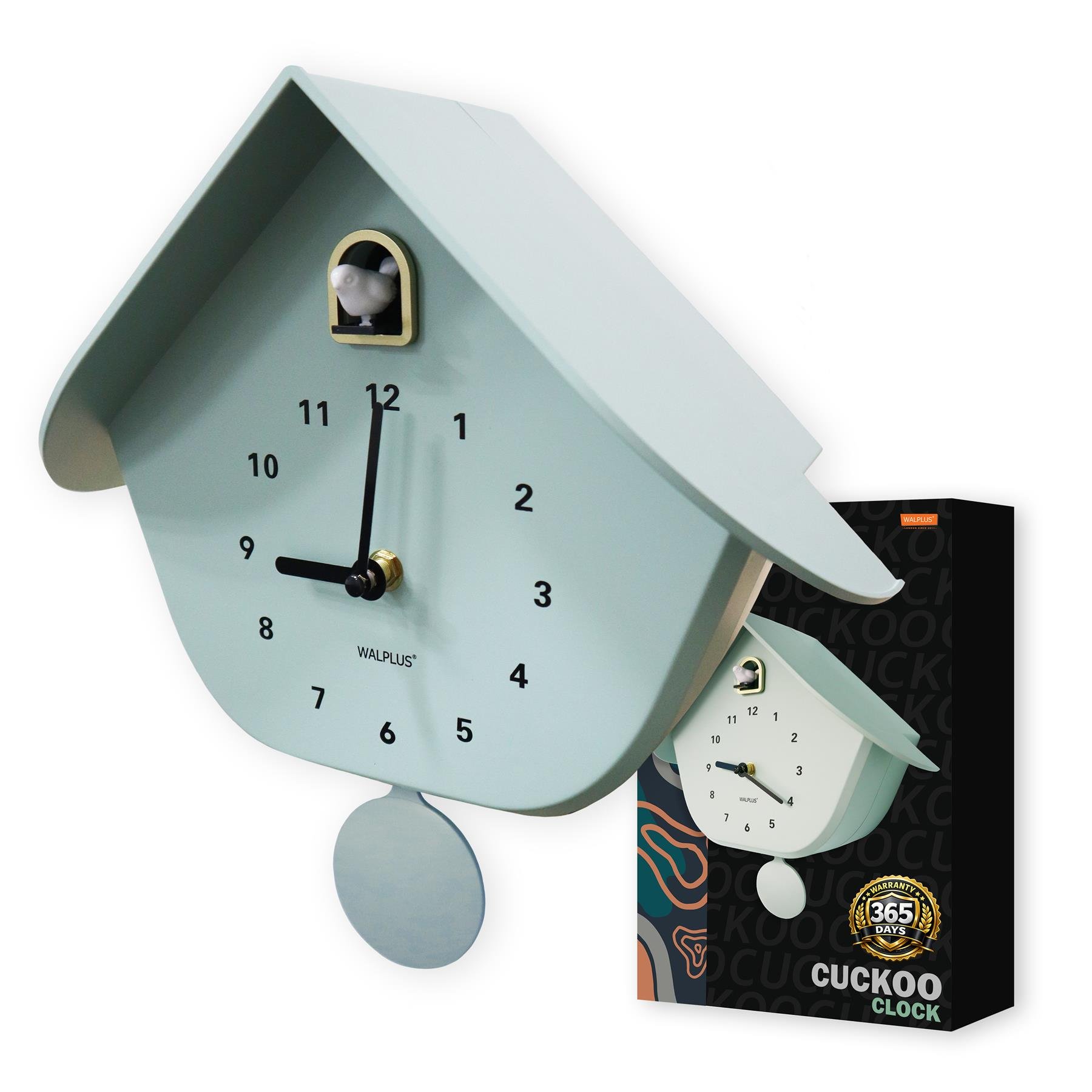 Walplus Pastel Cuckoo Wall Clock - Minty Green