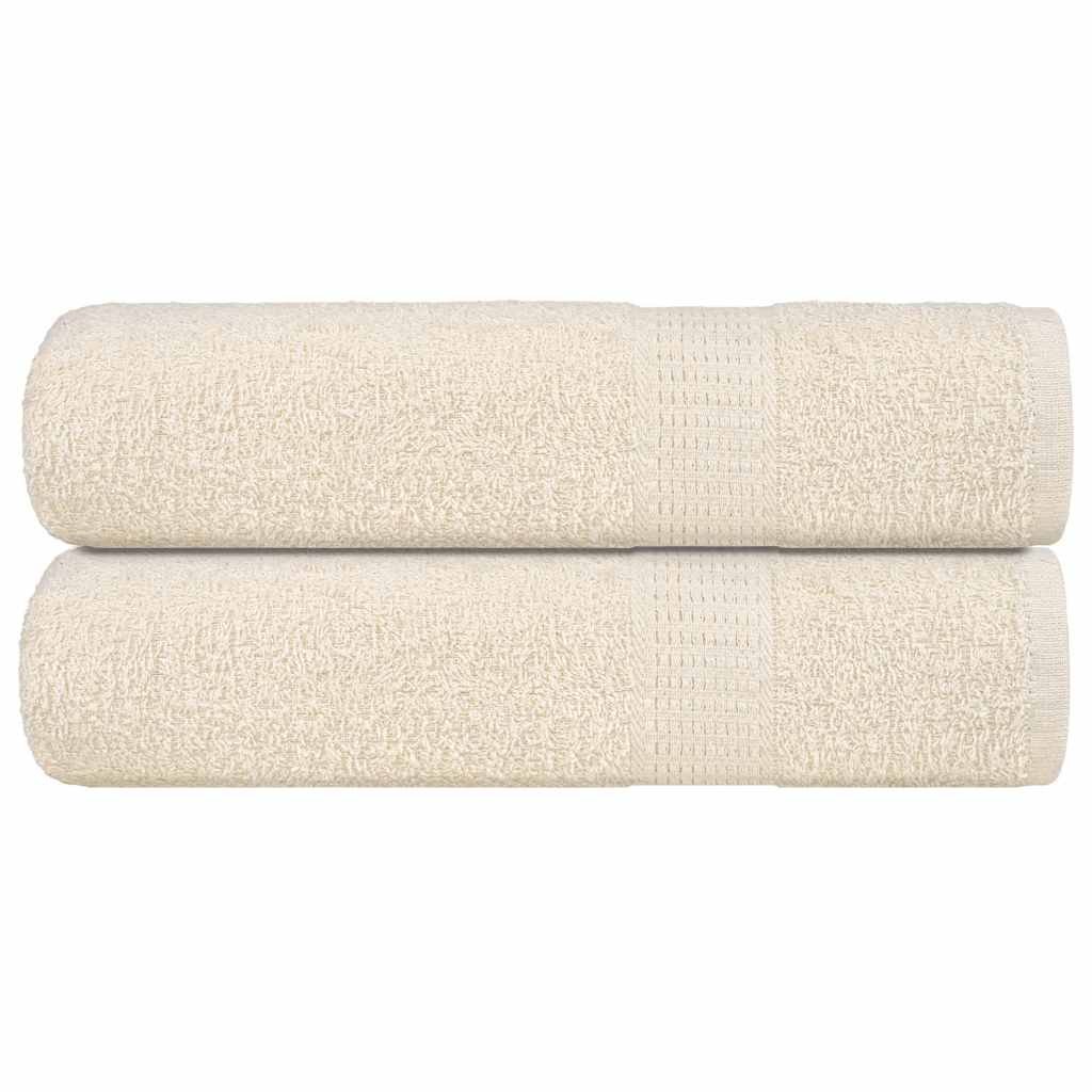 Walplus Pack of 2 Cotton Shower Towels - Cream - 70 x 140 cm