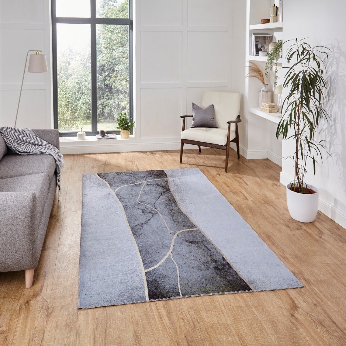 Mega Flooring Grey Modern Abstract Rug - 120 x 170cm