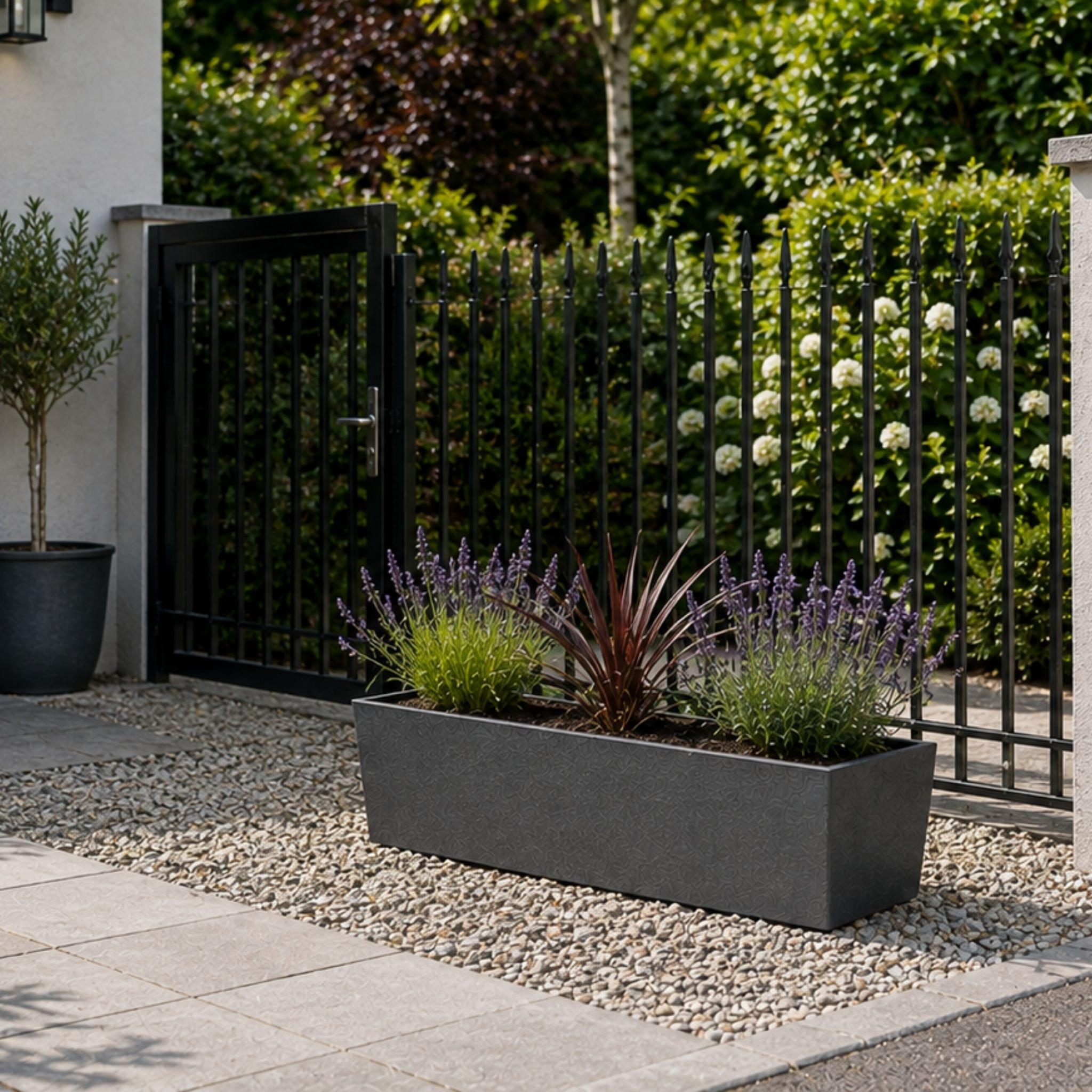 Fargro Home and Garden 10L Polystone Medium Window Box Planter Pot - Light Grey
