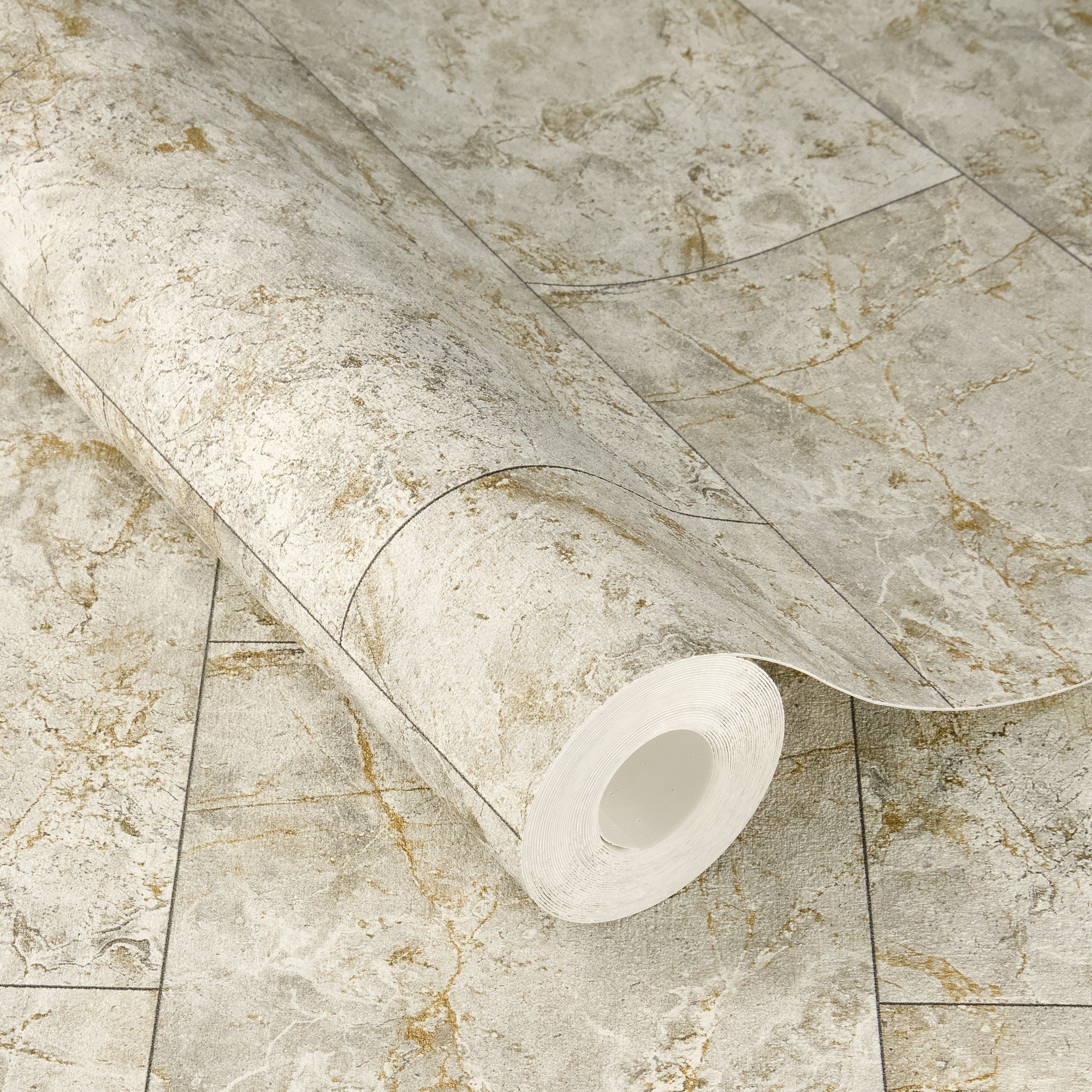 Rasch x Tesa Luxora Natural Stone Block Peel Stick Textured Wallpaper - Beige