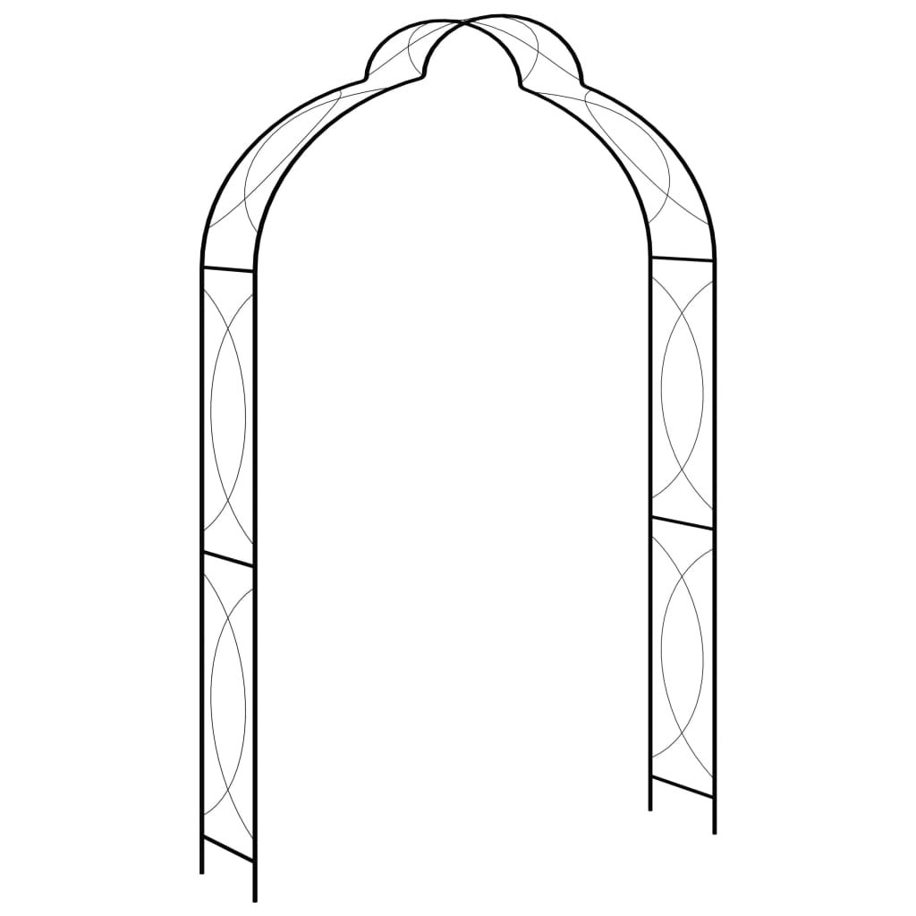 Walplus Garden Arch Powder-coated Large Decorative - Black - 150 x 34 x 240 cm