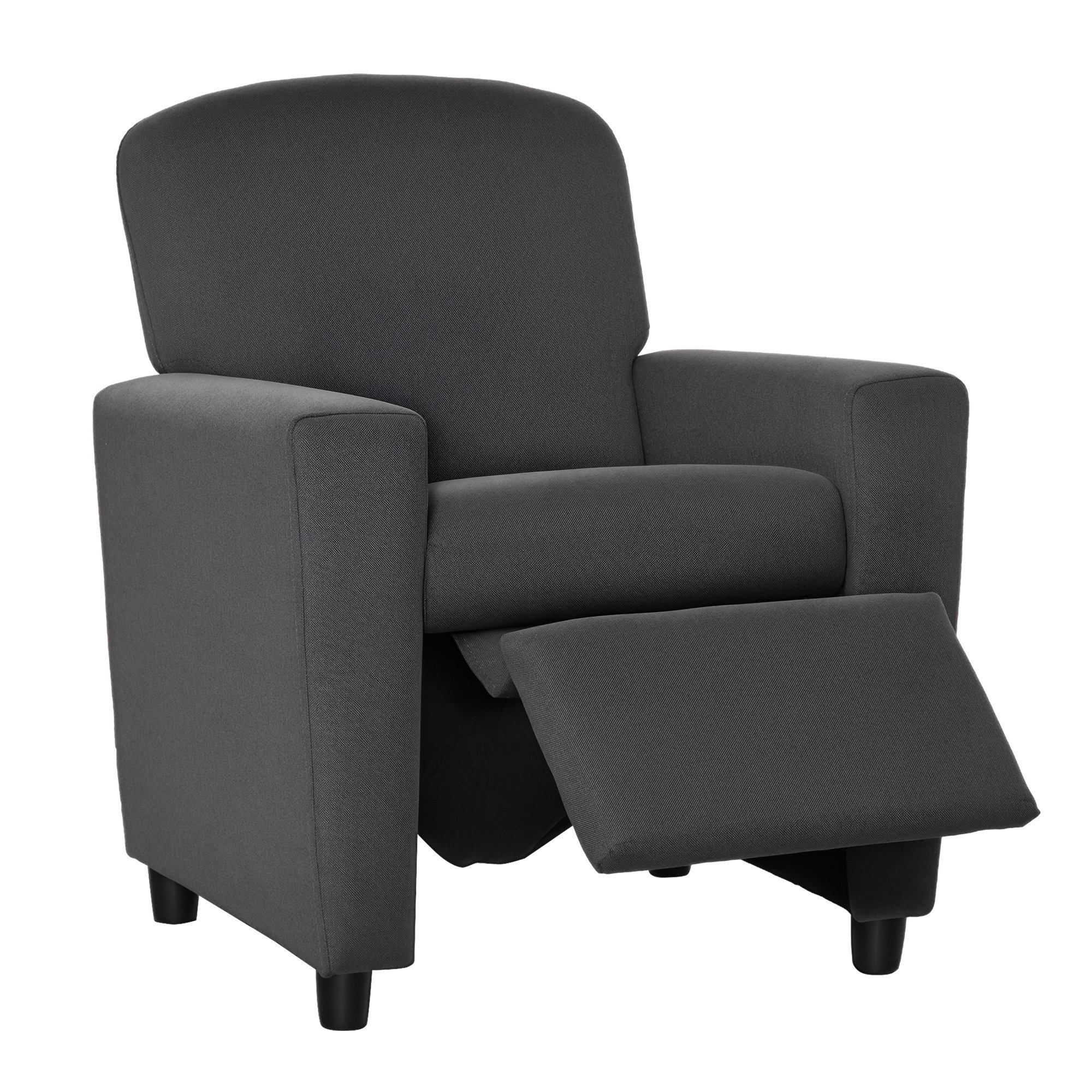 HOMCOM Single Seat Reclining Kids Armchair with Footrest - Grey
