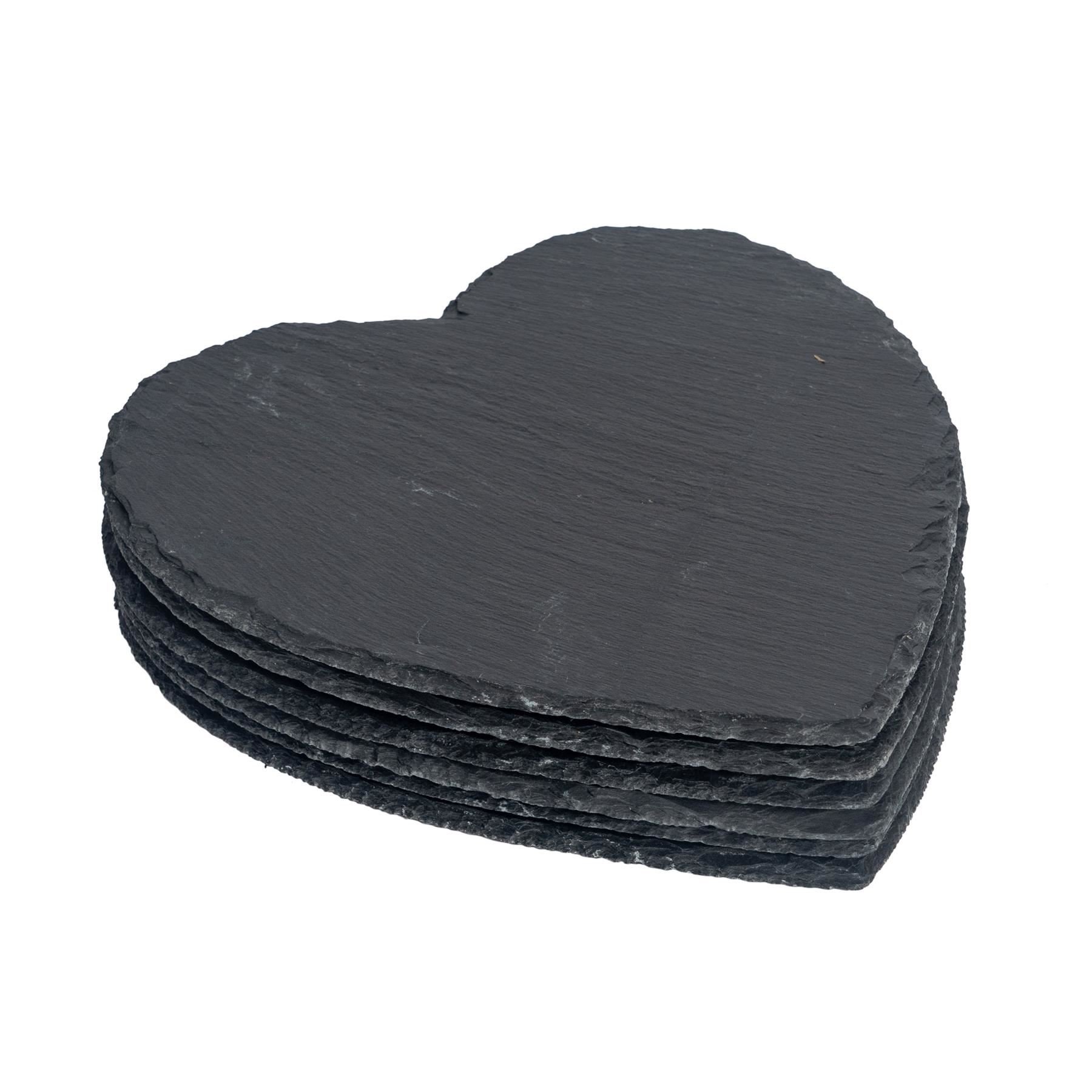 Argon Tableware Heart Slate Placemats - Pack of 6