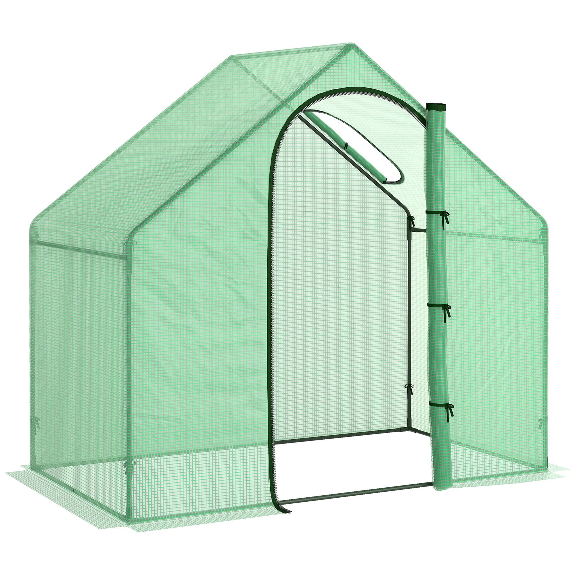 Outsunny Steel Frame Walk In Greenhouse – Dark Green