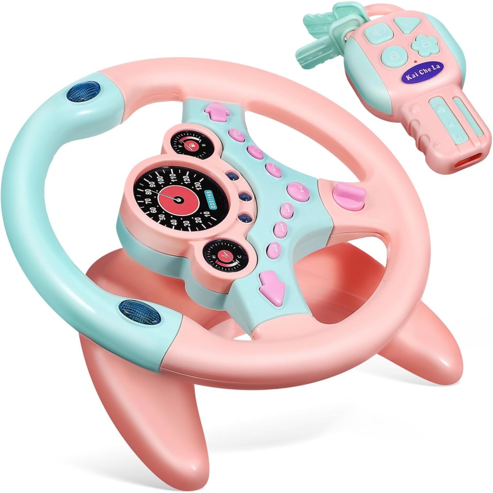 deAO Steering Wheel Toy with Lights & Sounds - Pink