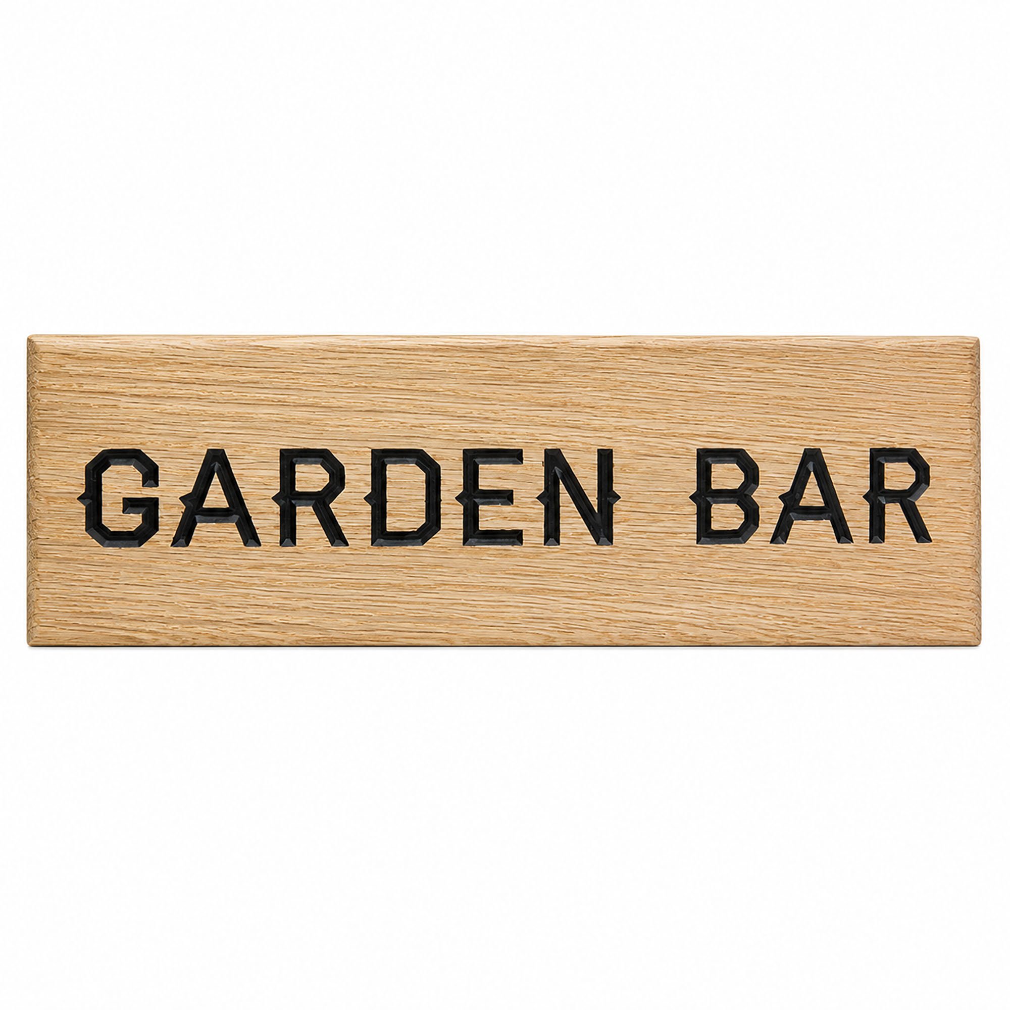 Peak Heritage Engraved Oak Sign - L30cm - Garden Bar