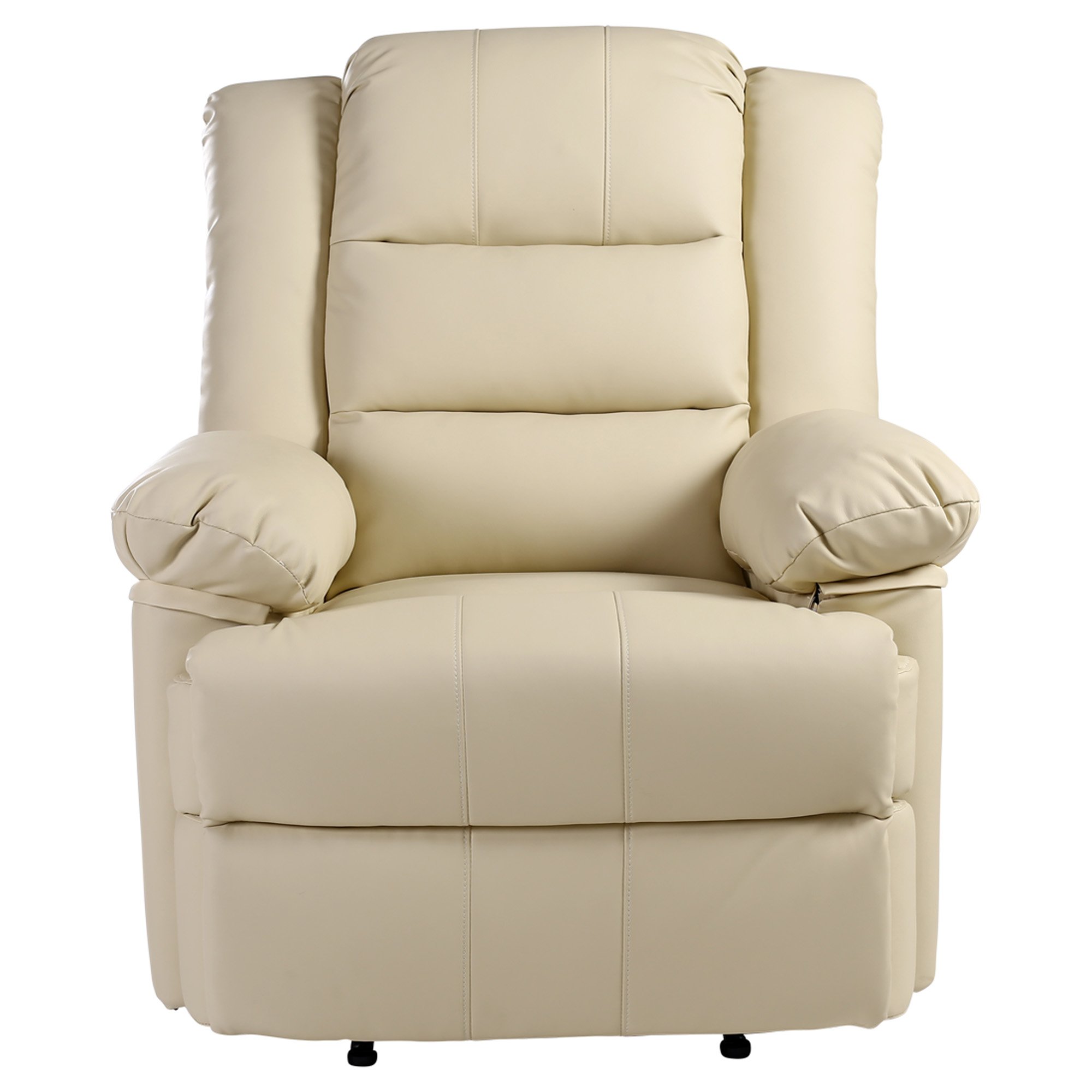 Furniture Online Loxley Bonded Leather Manual Recliner Armchair Chair - Cream
