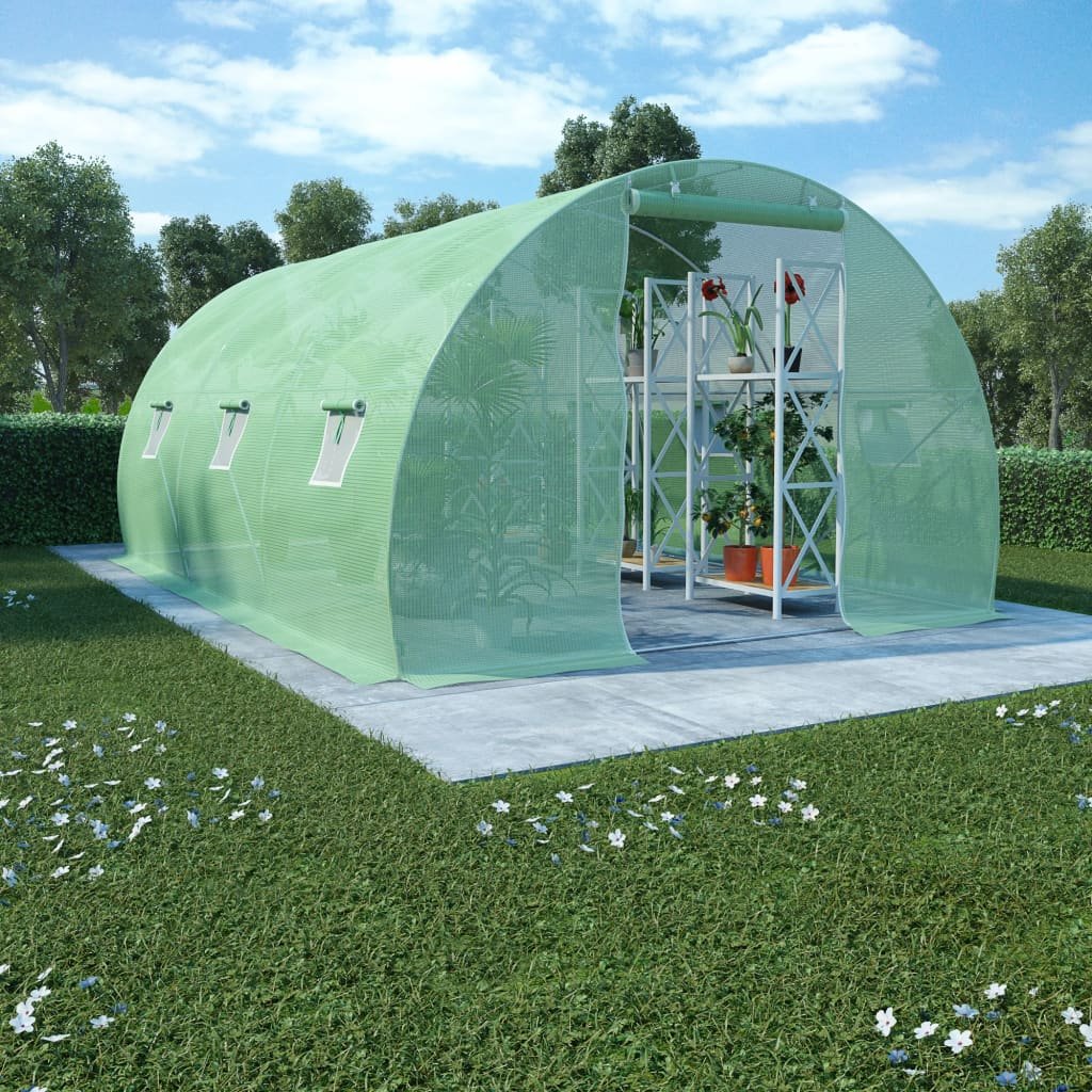 Walplus Galvanised Steel Greenhouse Mesh and - Green - 450 x 300 x 200 cm