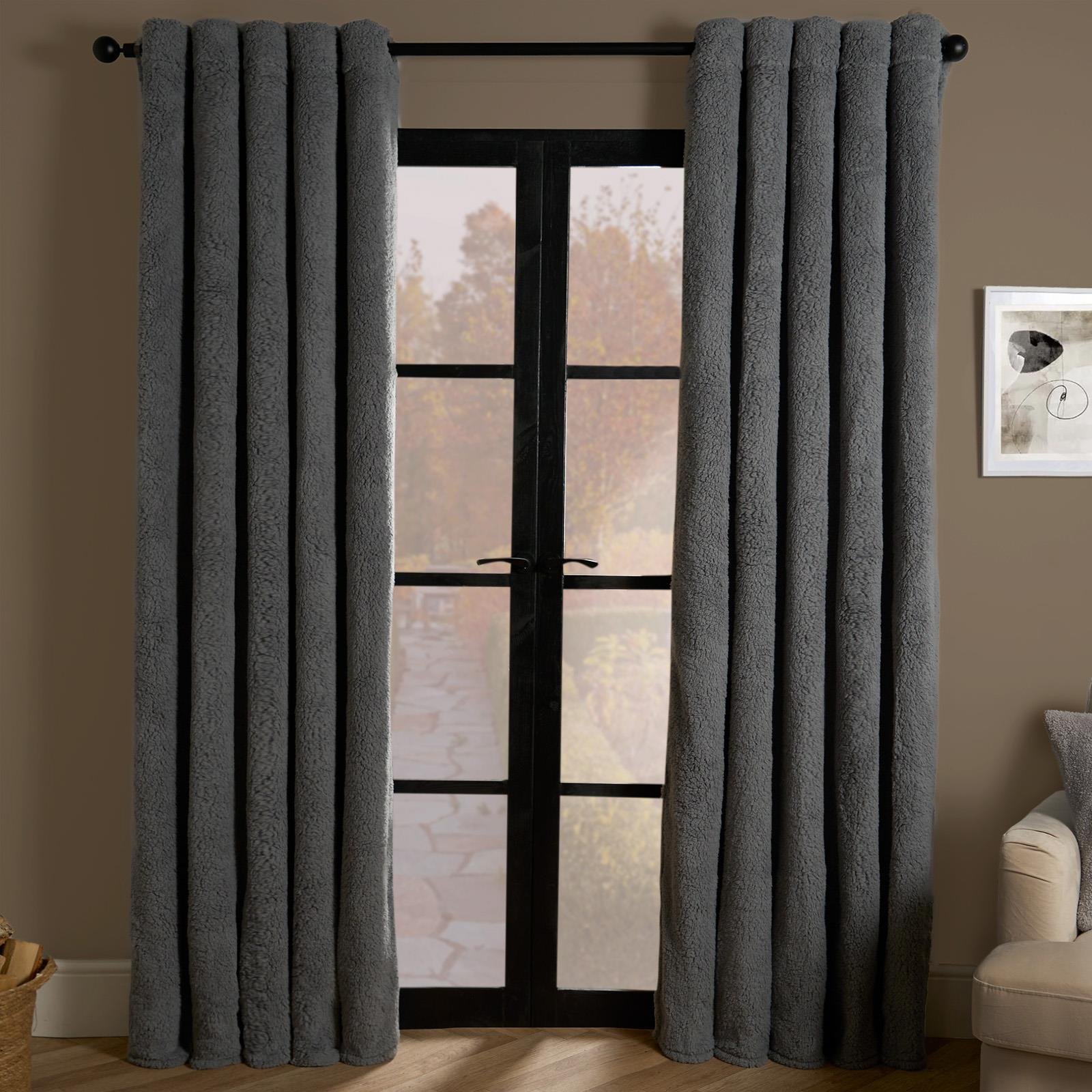 OHS Teddy Thermal Curtains 168 x 229cm - Grey