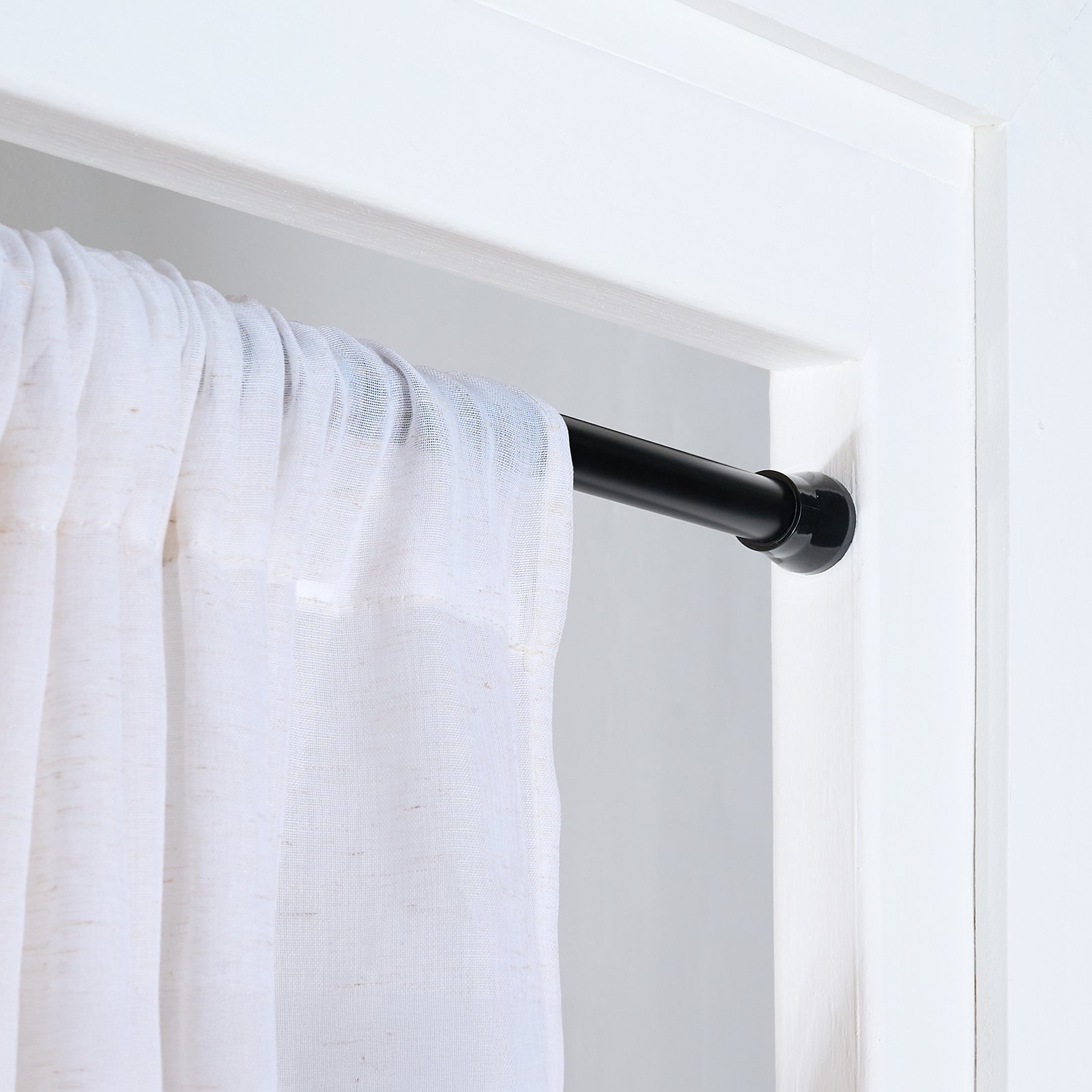 OHS Extendable Tension Curtain Pole 120-220cm - Black