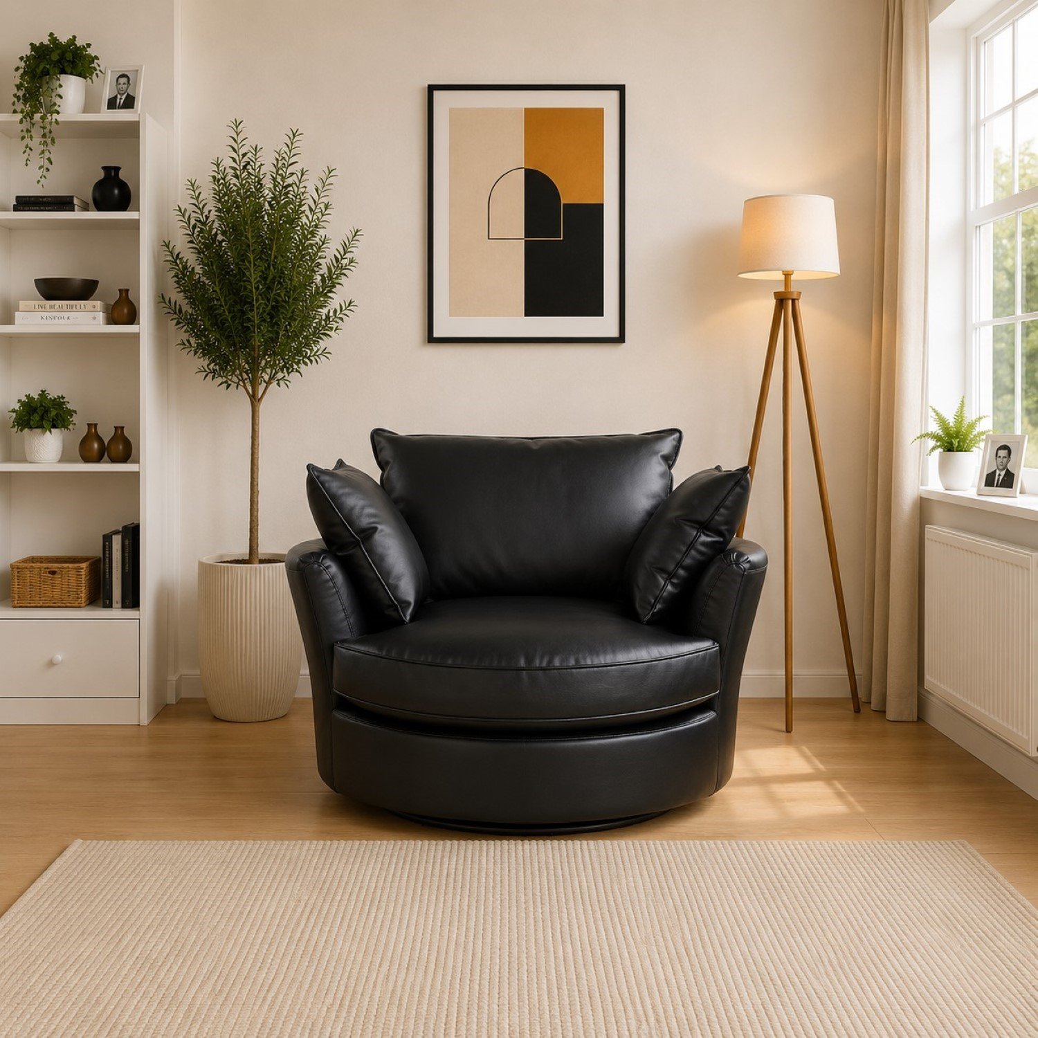 Artemis Home Fairburn Swivel Based Cuddle Chair - Black