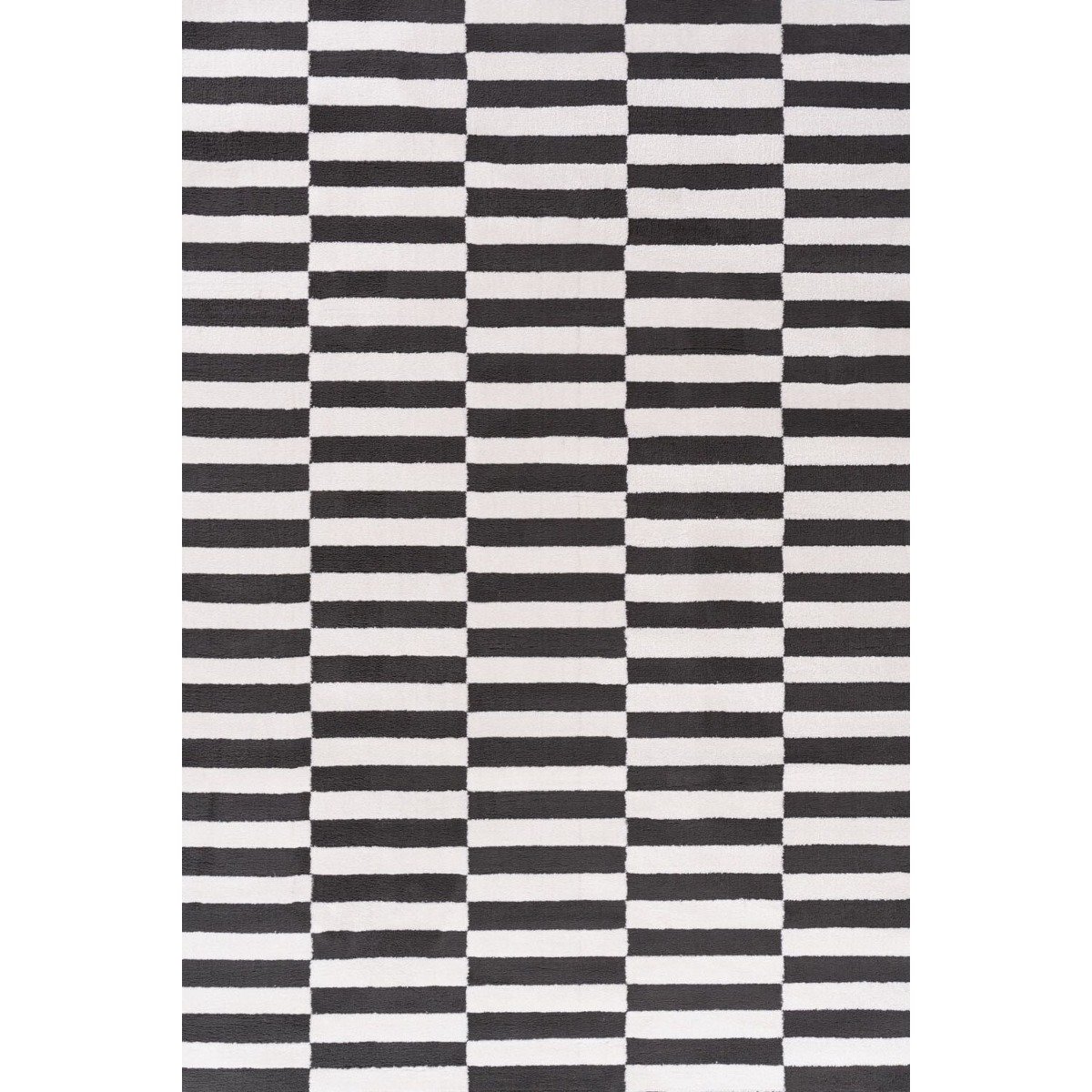 The Rugs Dark Grey Loft Striped Rug - 80 x 150cm