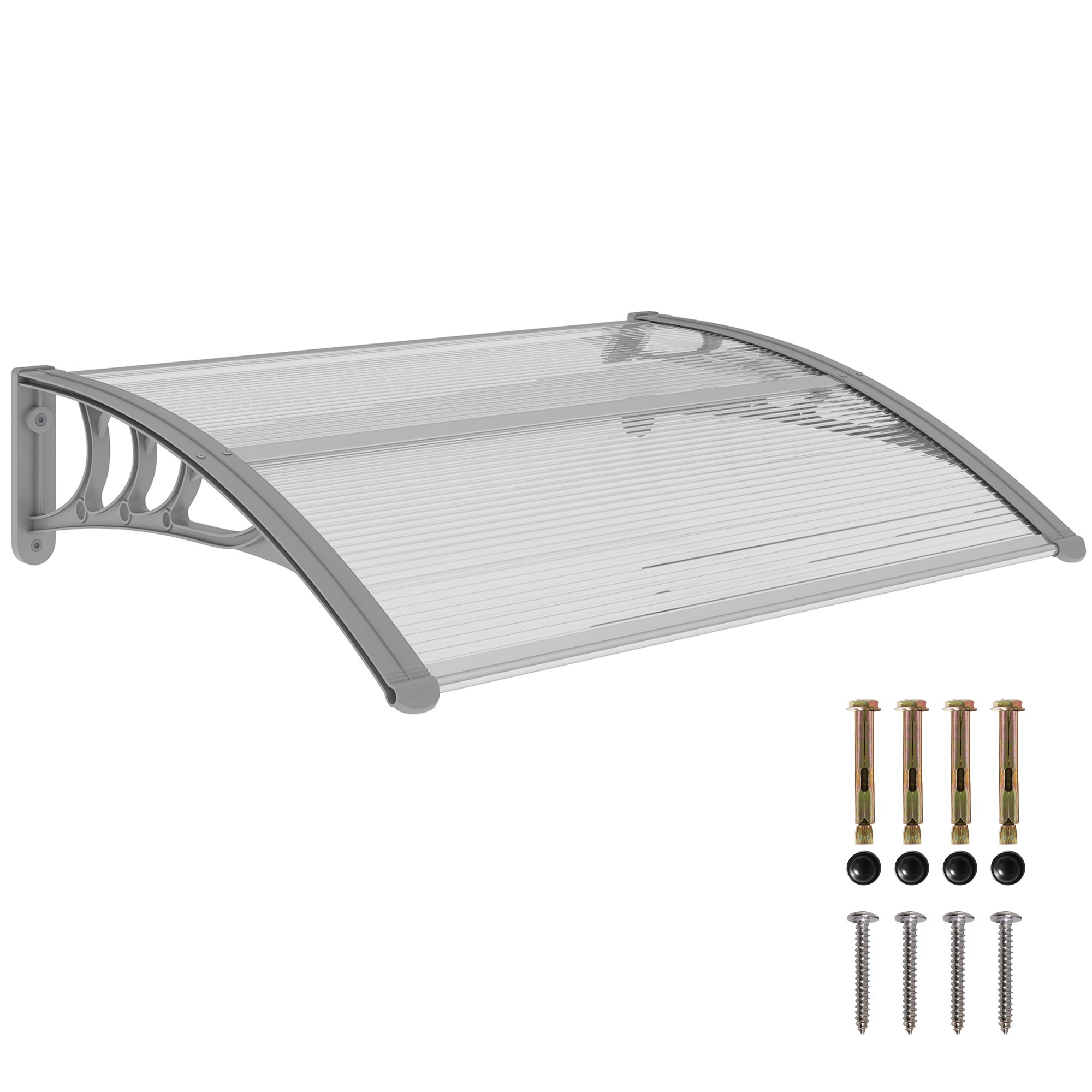 Outsunny Aluminium UV Resistant Garden Door Canopy Rain Shelter - Clear