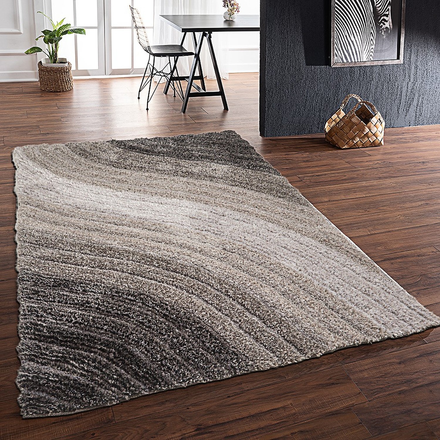 DS Living Ultra Plush Lena Shaggy Rug - Grey - 230x160cm