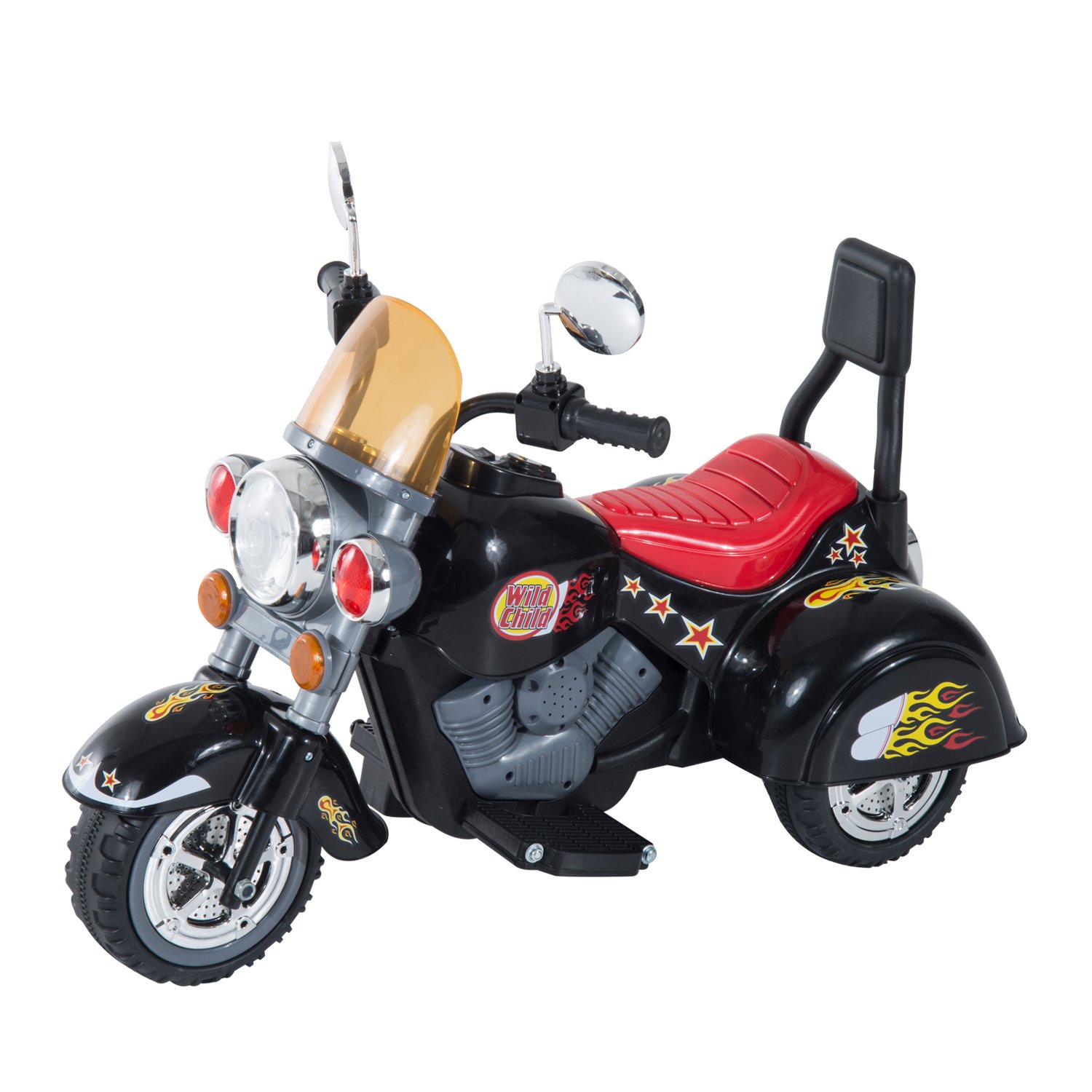 HOMCOM 6V 3 to 6 Years Lights and Sound Ride on Motorcycle – Black