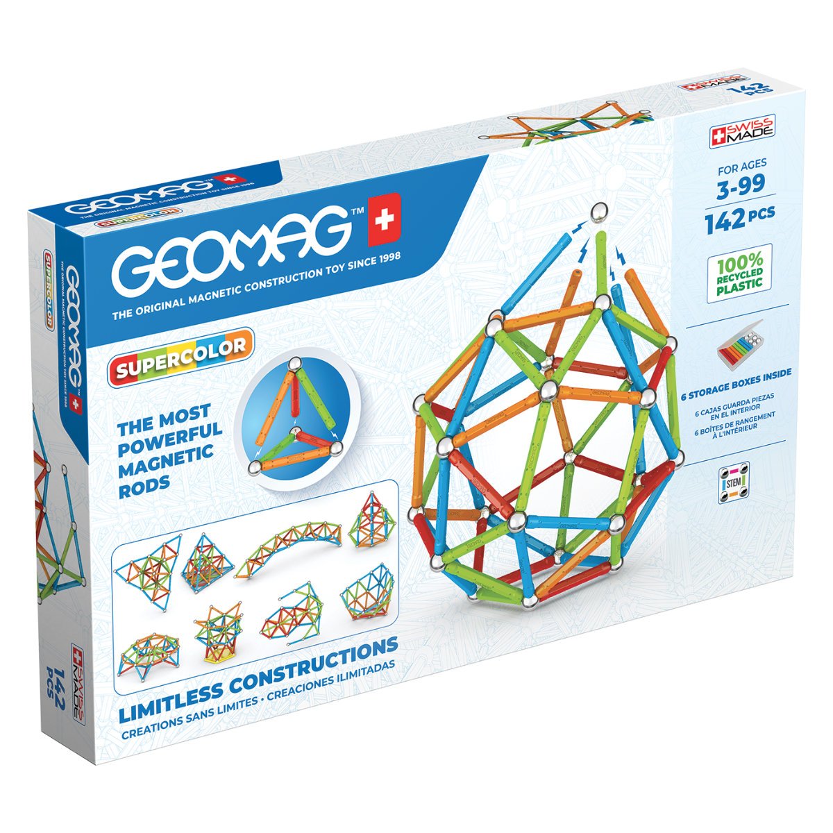 Geomag Supercolor 142 Piece Magnetic Panel Construction Set