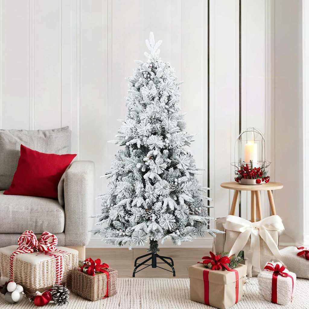 Walplus 303 Branch Tips Hinged Artificial Christmas Tree - White - 150 cm