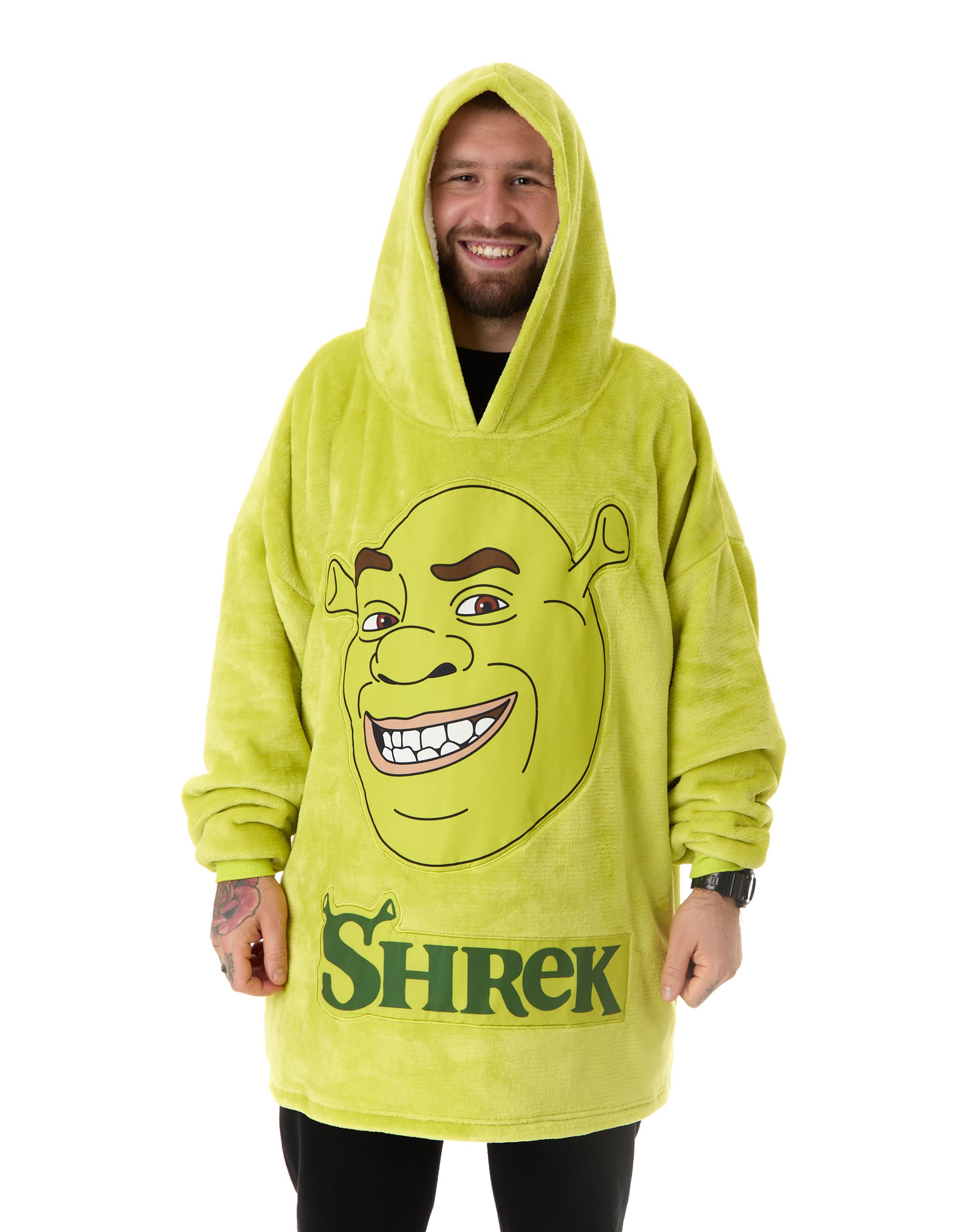 Shrek Character Face Adult Unisex Blanket Hoodie - Green