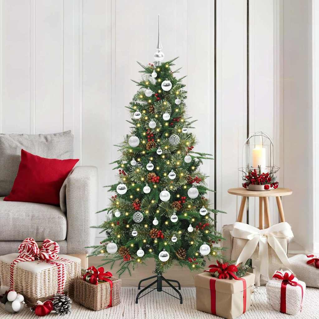 Walplus 150 LED Lights Hinged Christmas Tree Full Bodied - Green - 150 cm