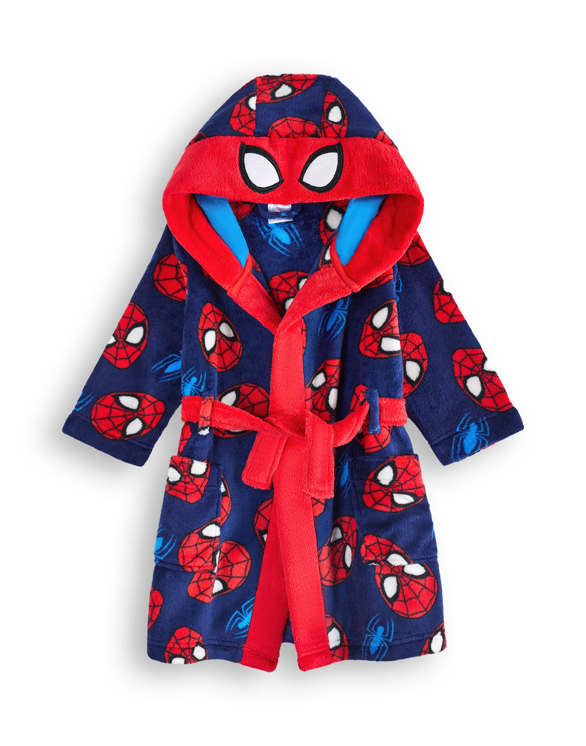 Spiderman Character AOP Kids Boys Hooded Bathrobe 5-6 Years - Red
