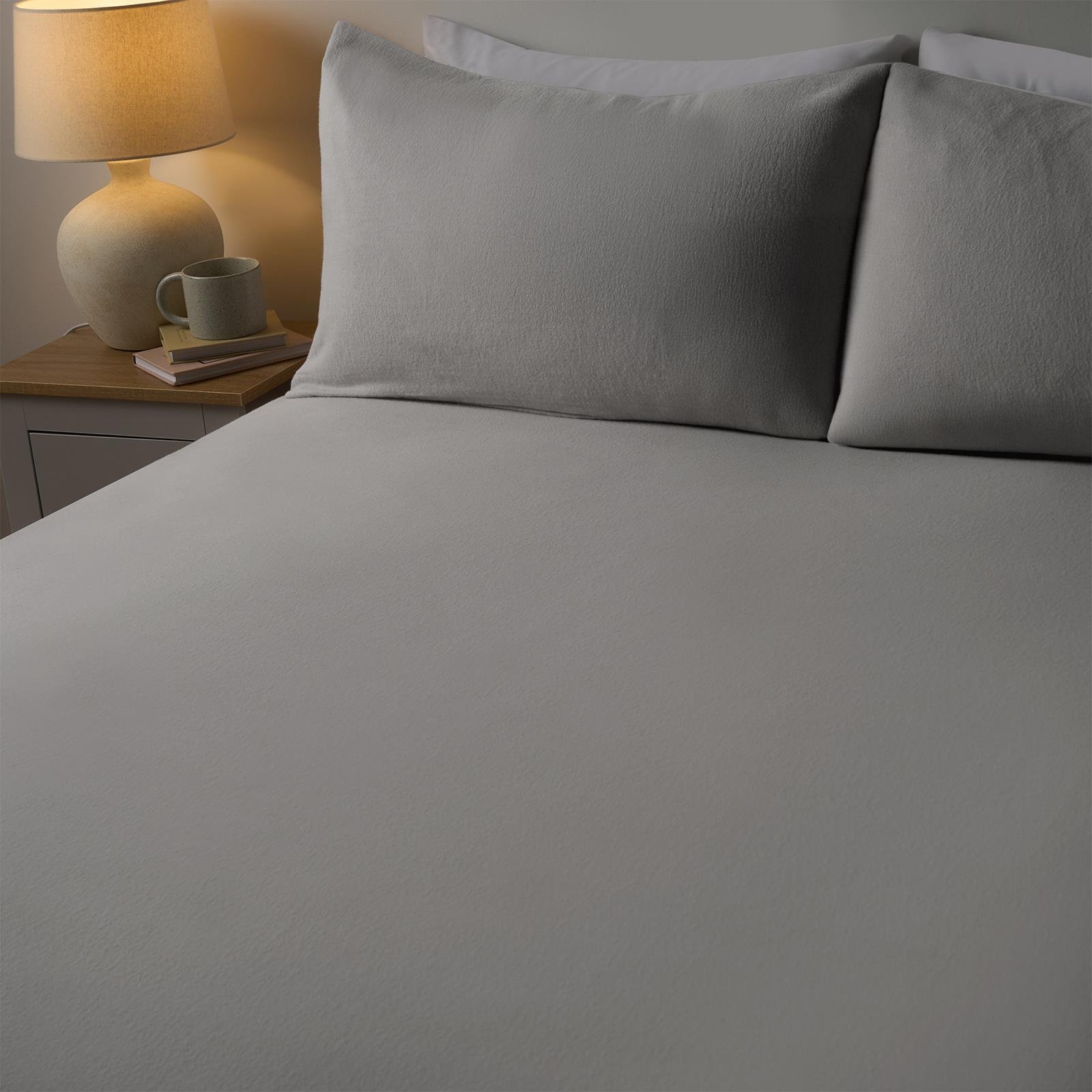 OHS Essential Brushed Cotton Fitted Bed Sheet Grey - Single