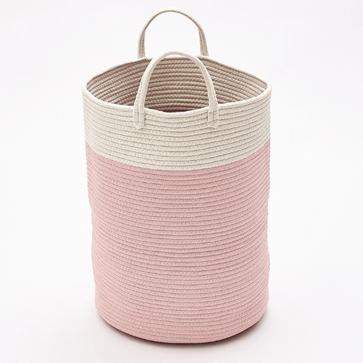Living and Home 50cm Cotton Storage Basket with Handles - Pink