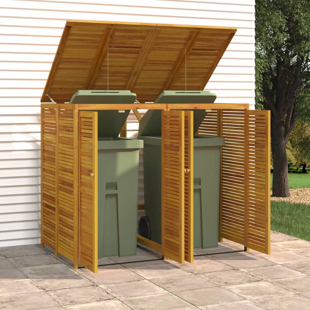 Walplus Double Wood Wheelie Bin Store - 140 x 89 x 117 cm