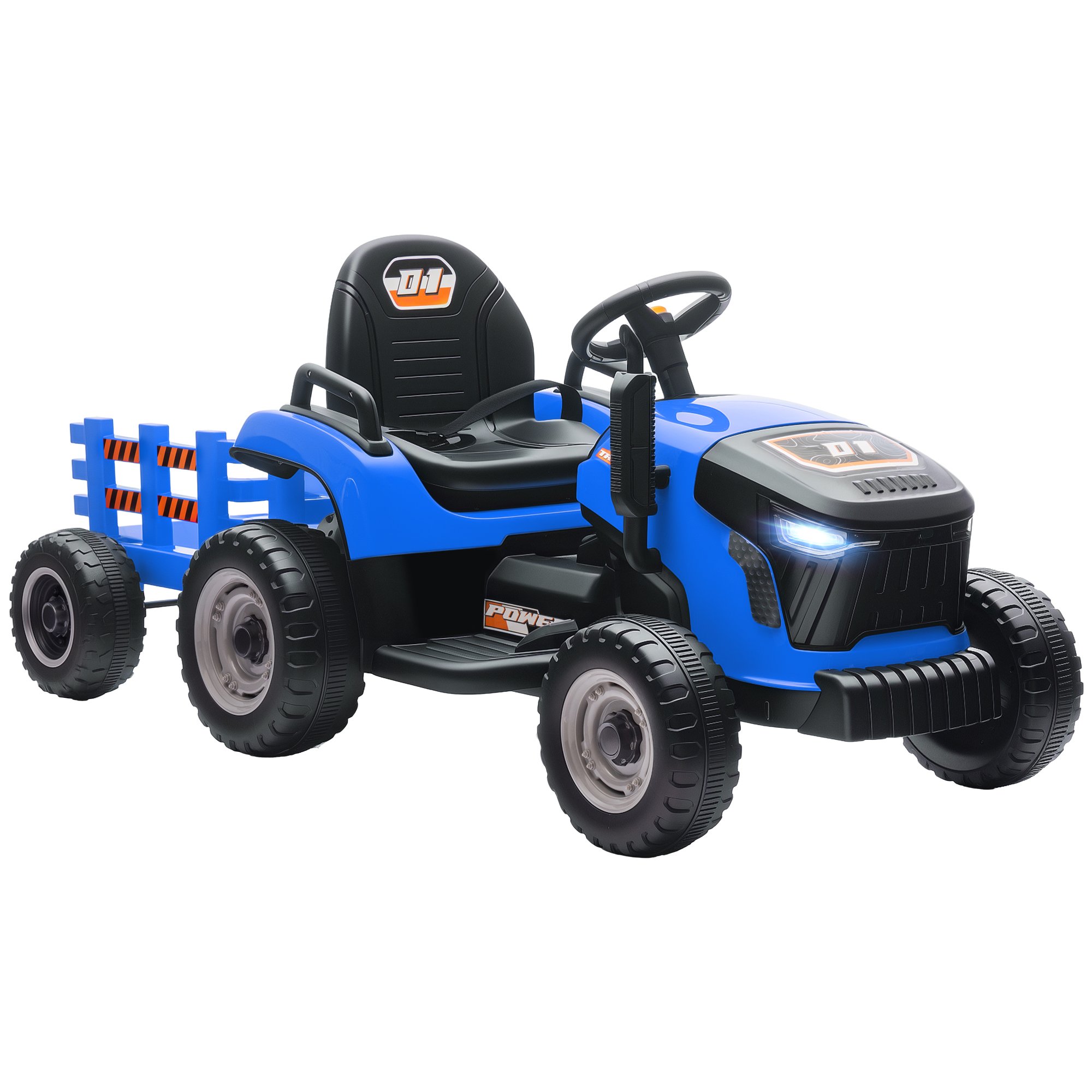 AIYAPLAY 12V Ages 3-8 Years Remote Control Ride-On Tractor – Blue