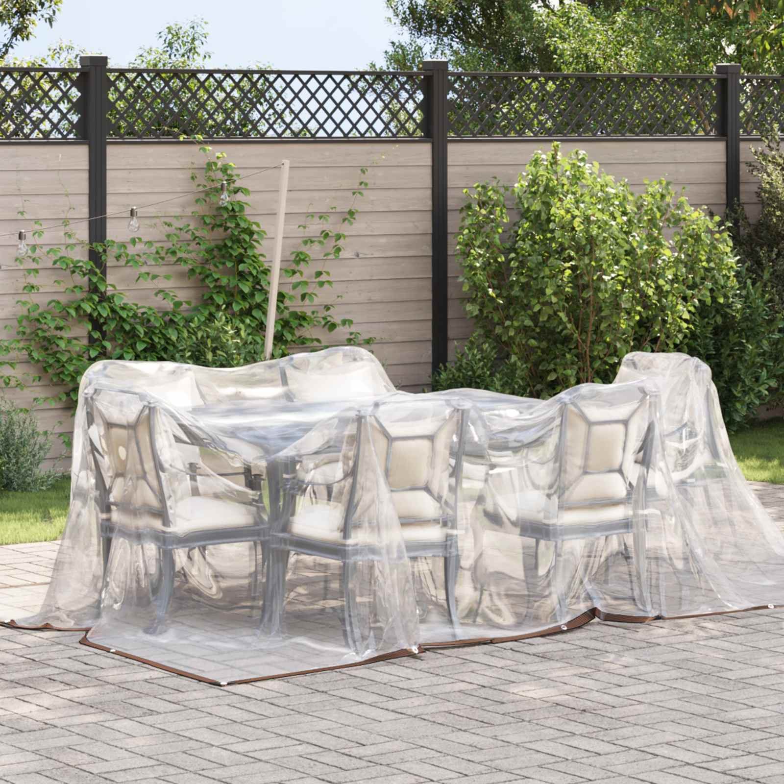 Walplus Bordered PE Plant Cover - Transparent - 200 x 200 cm
