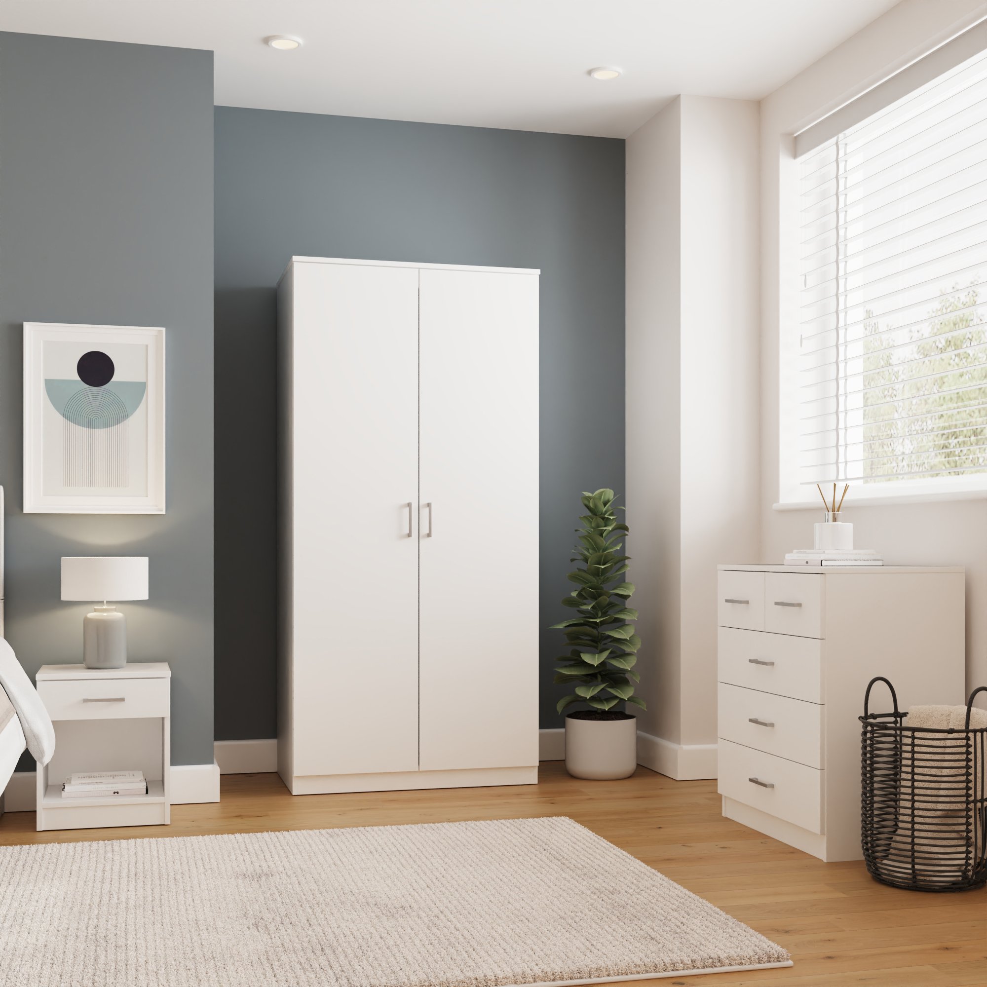 GFW Bailey 3 Piece Bedroom Set - White