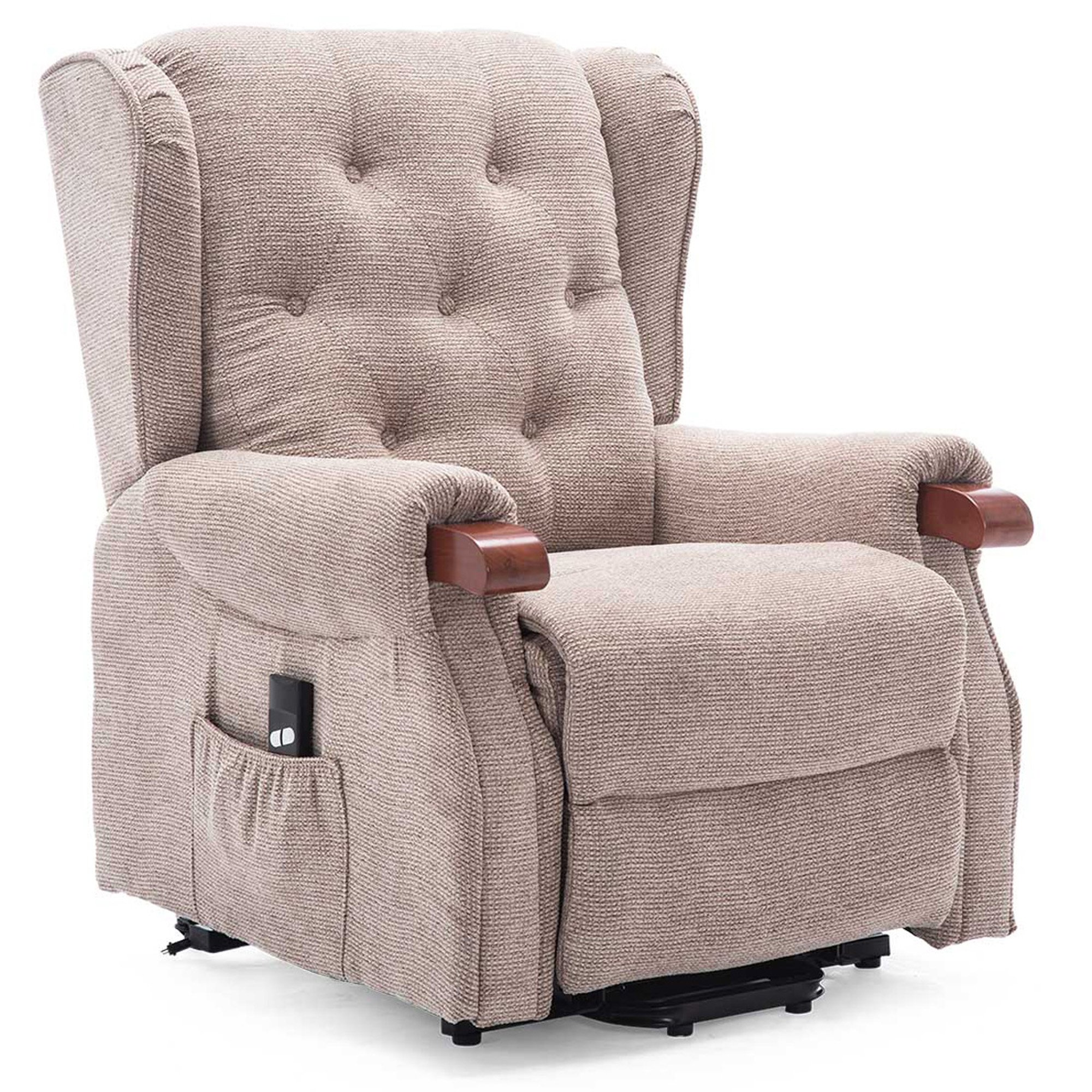 Furniture Online Harrogate Single Motor Rise Recliner Fabric Chair - Brown