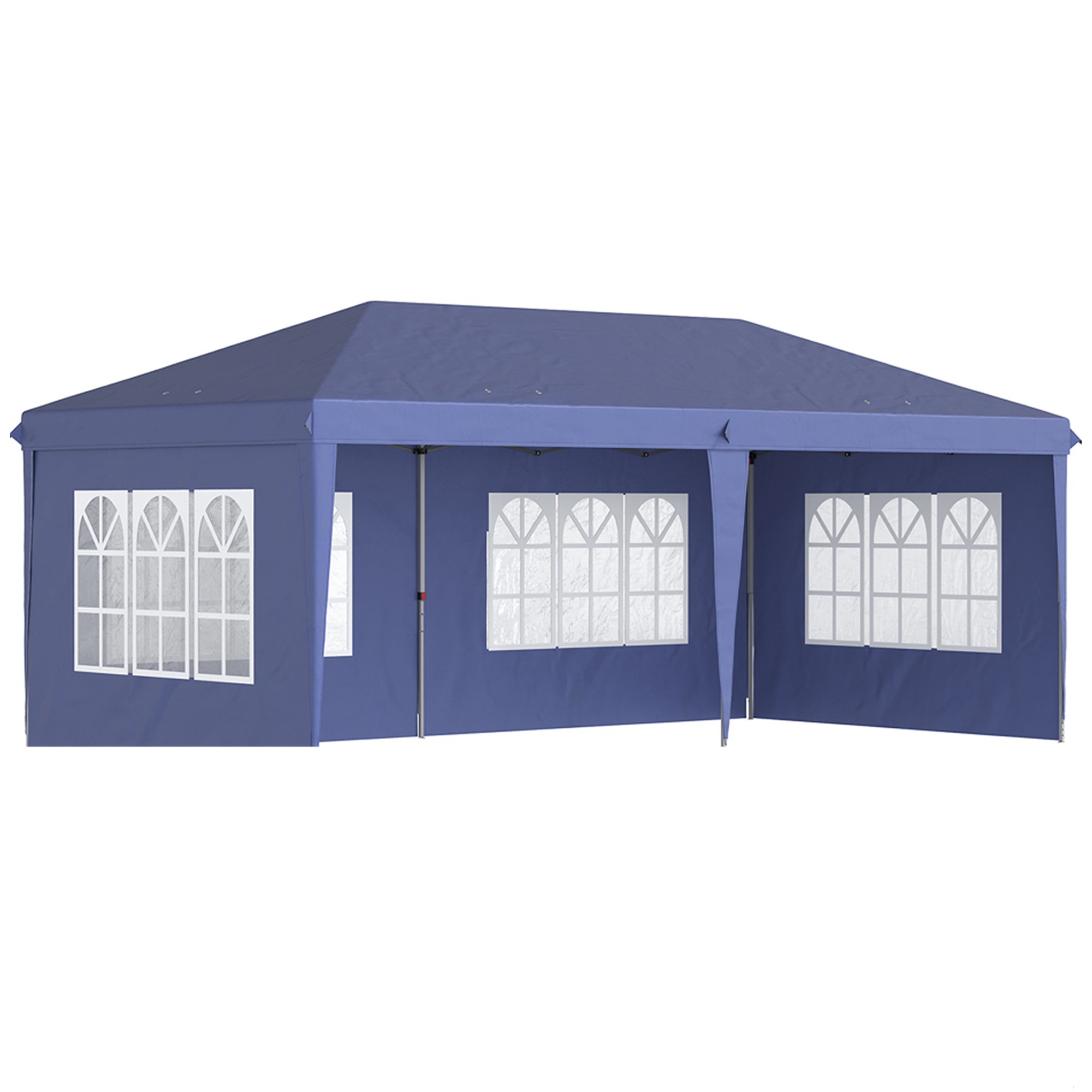 Outsunny Adjustable Sidewall Pop Up Gazebo - Blue