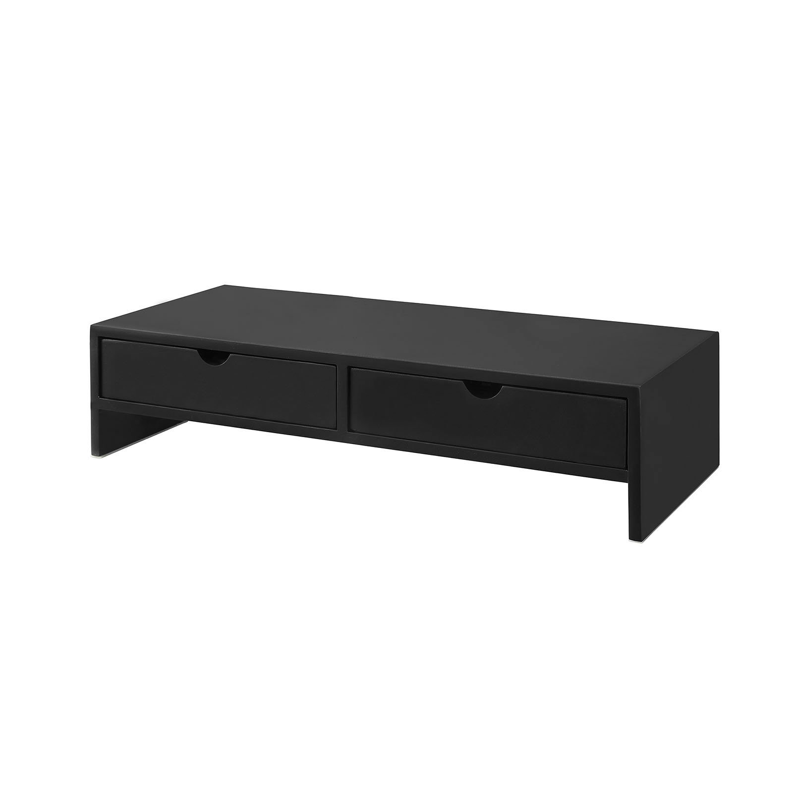 SoBuy 2 Drawer Office Organizer Monitor Stand - Black