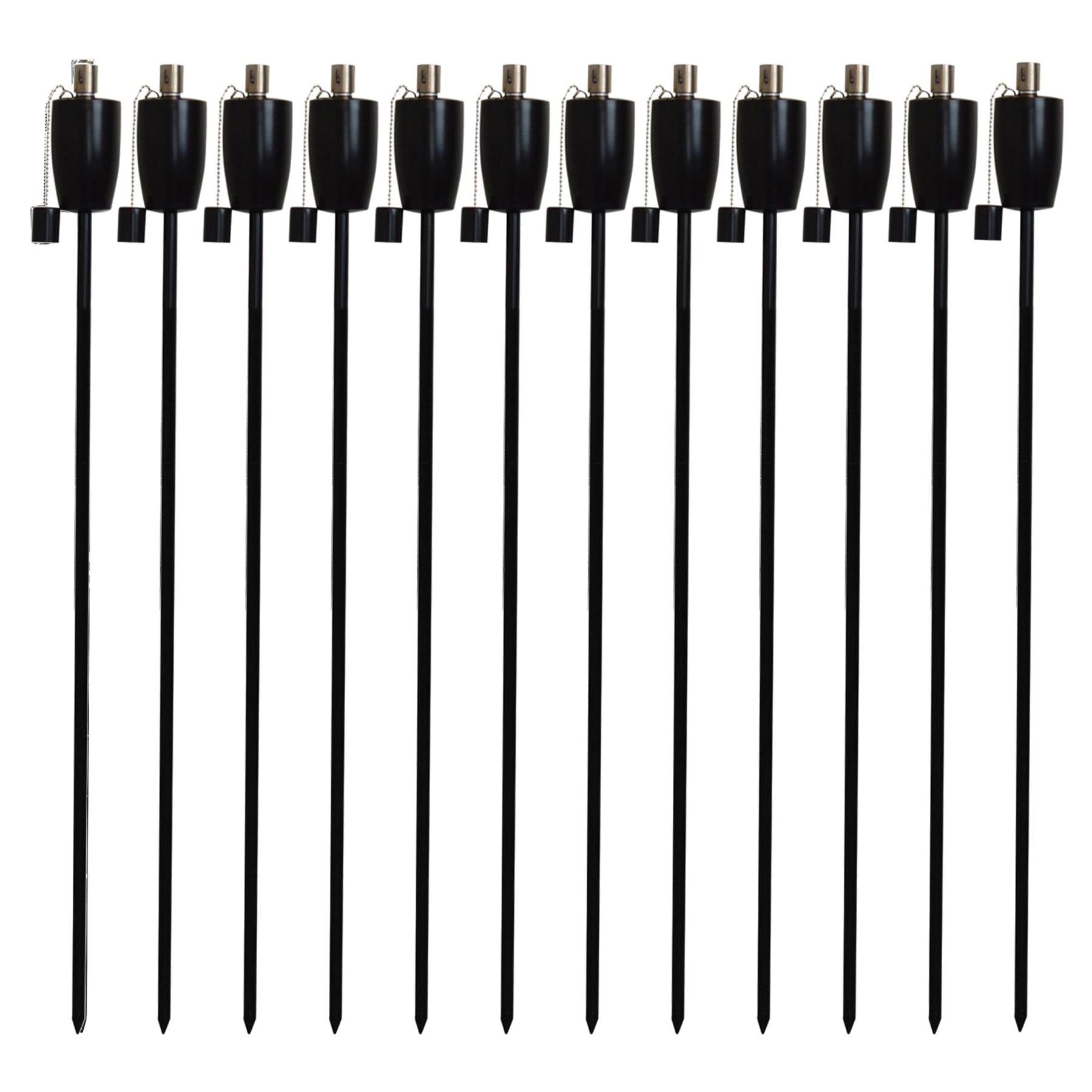 Harbour Housewares Metal Garden Torches - Barrel - Black - Pack of 12