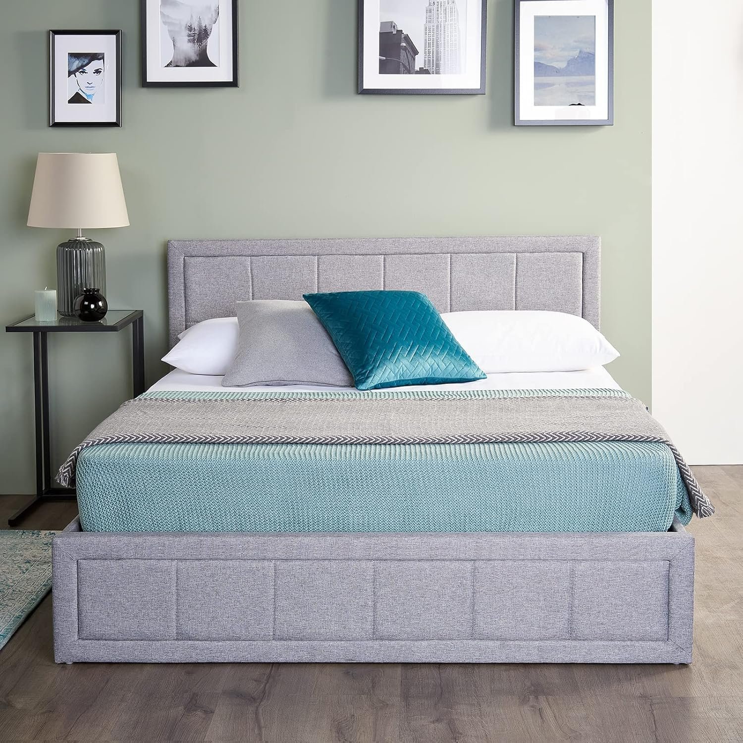 Home Treats Single 3ft Side Lift Ottoman Storage Bed - Grey