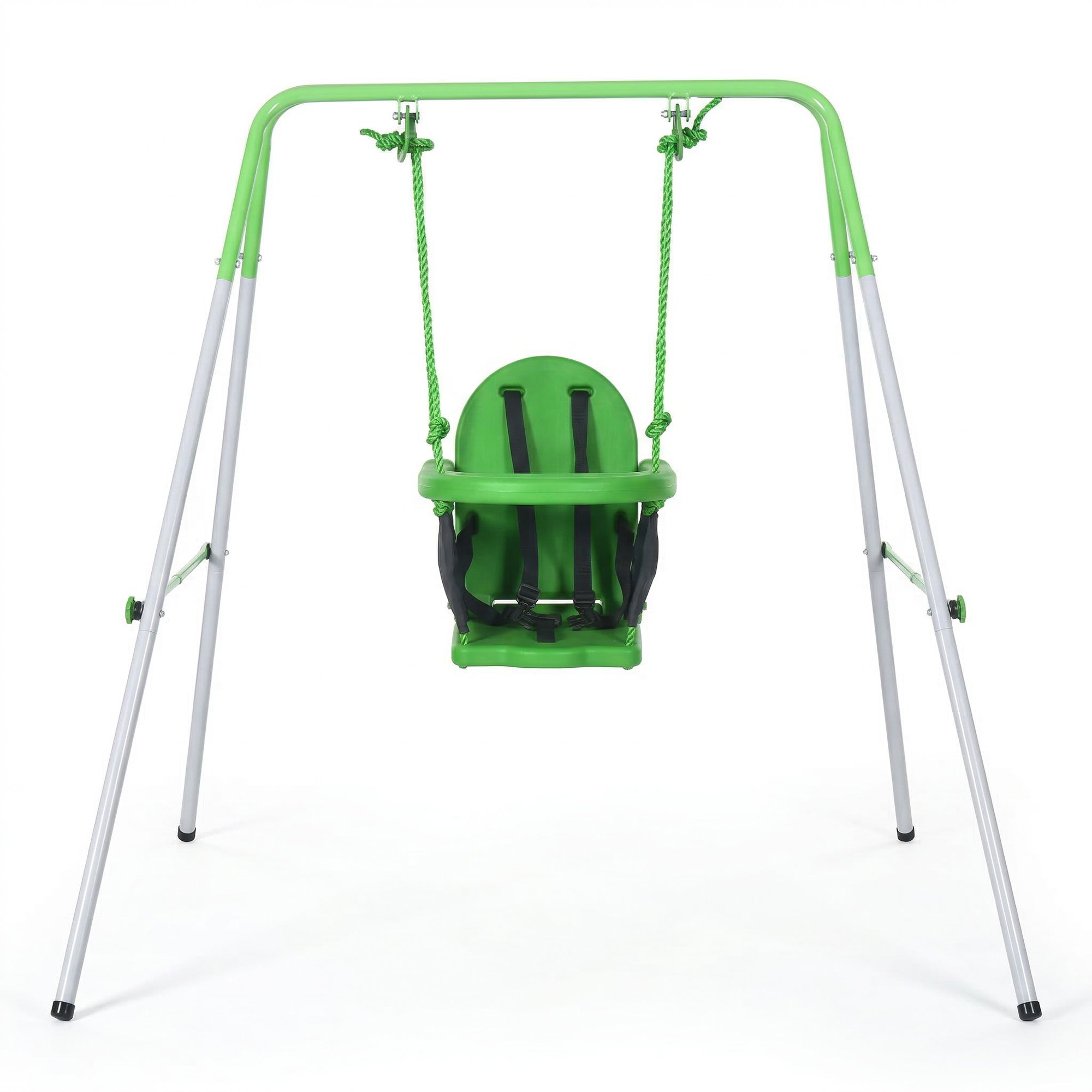 Outsunny Safety Seat Belt Indoor Outdoor Kids Swing Set - Green