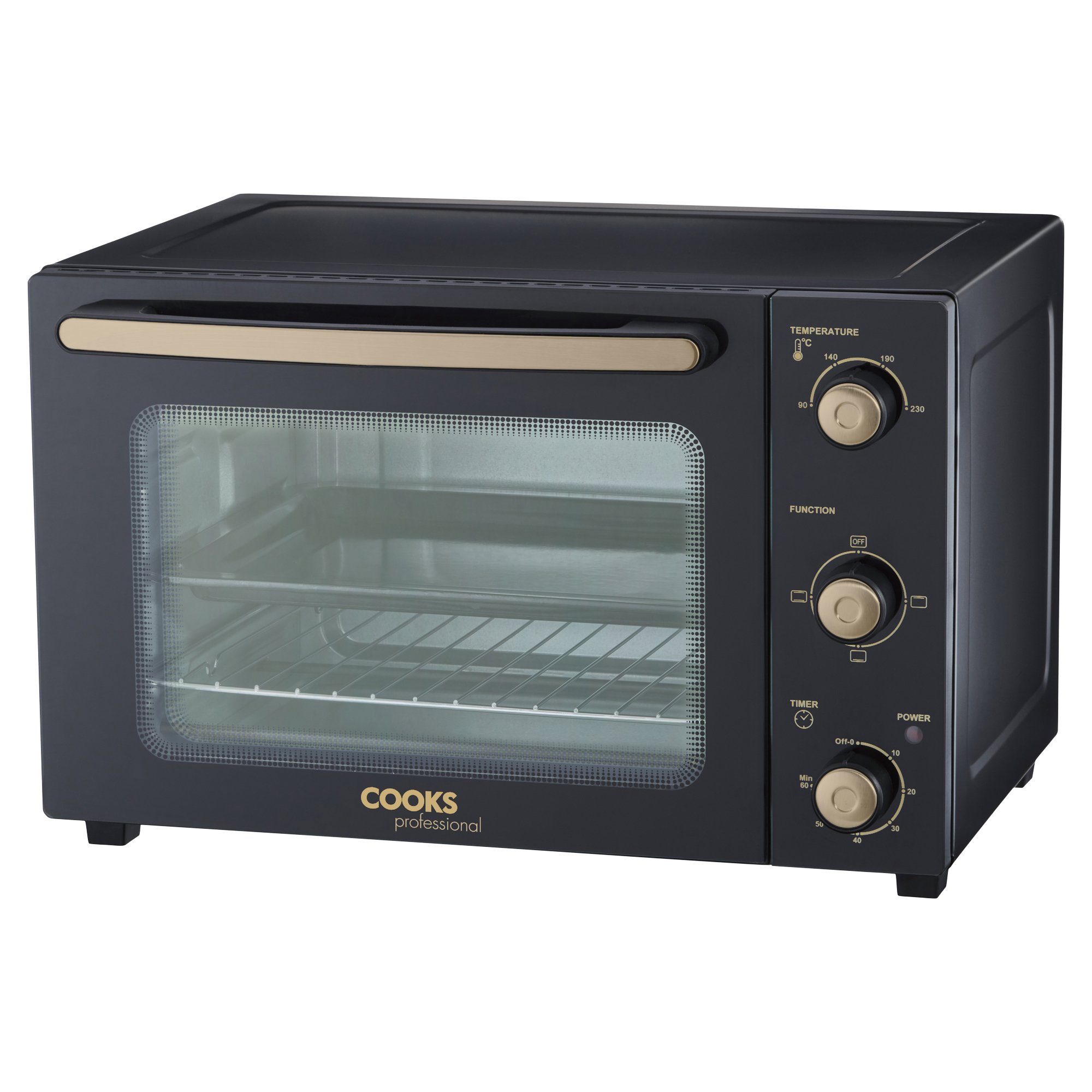 Cooks Professional 34L Mini Oven Countertop Cooker - Black/Copper
