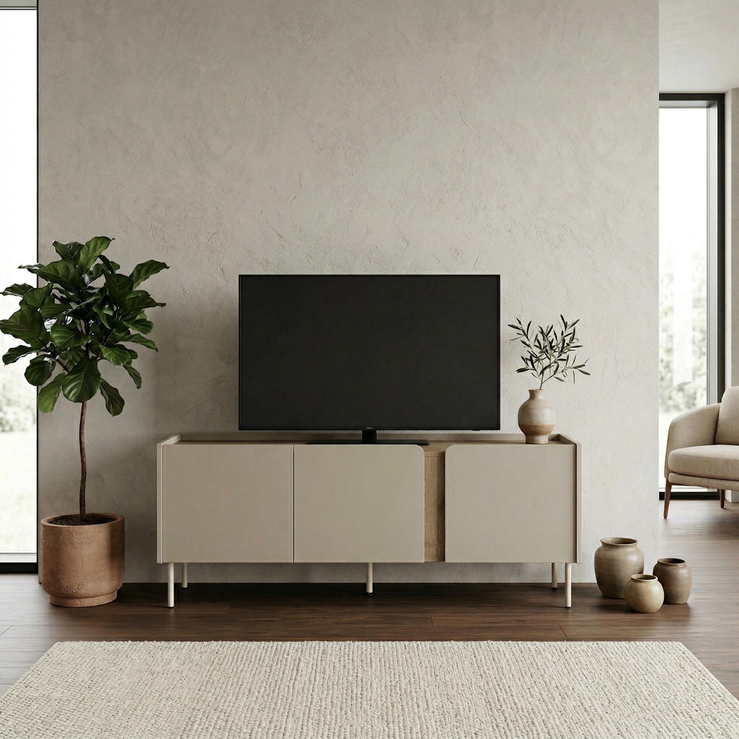 Decortie Norm TV Stand particleboard and metal frame - Natural Wood
