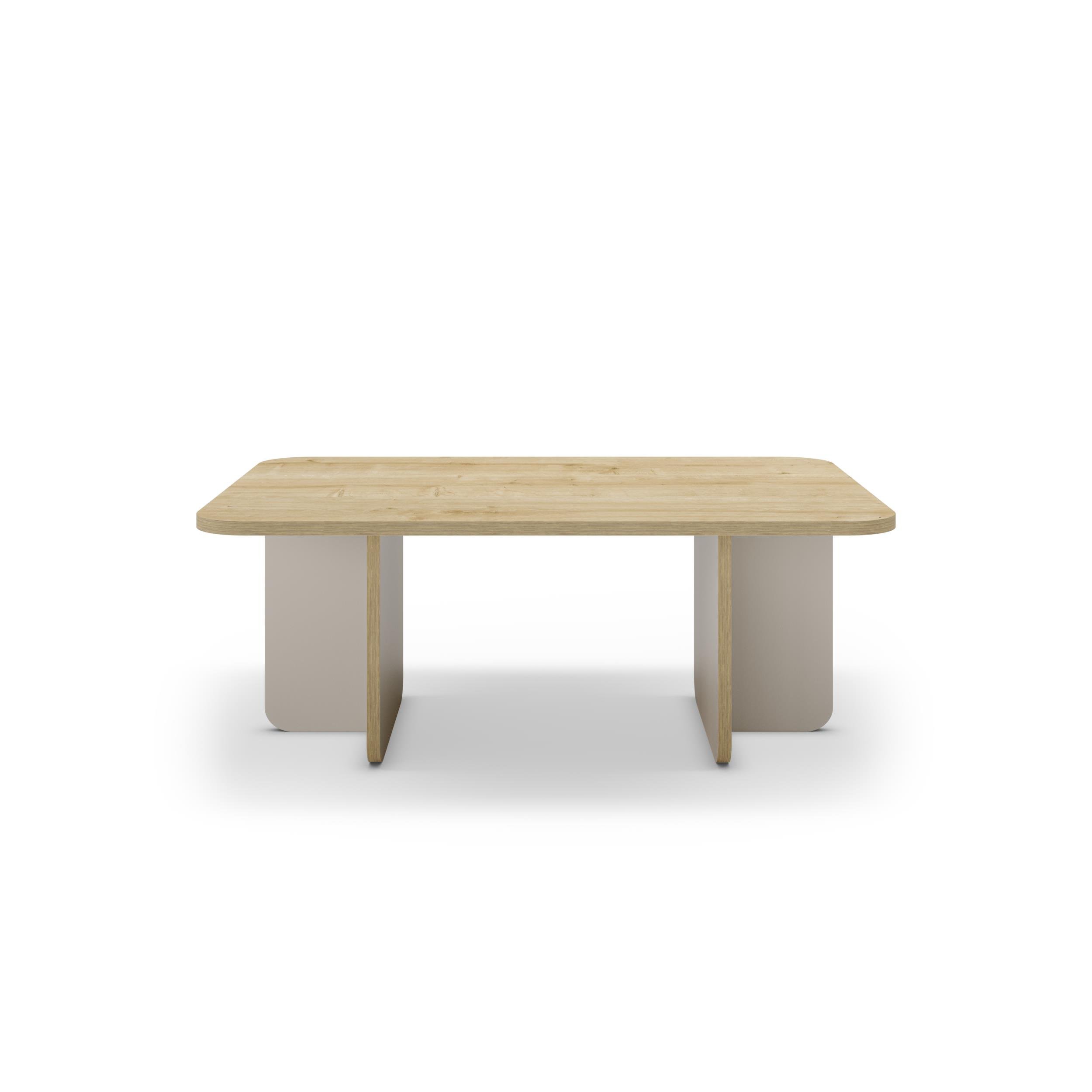 Decortie Hillary Melamine Particleboard Coffee Table - Oak & Sandstone