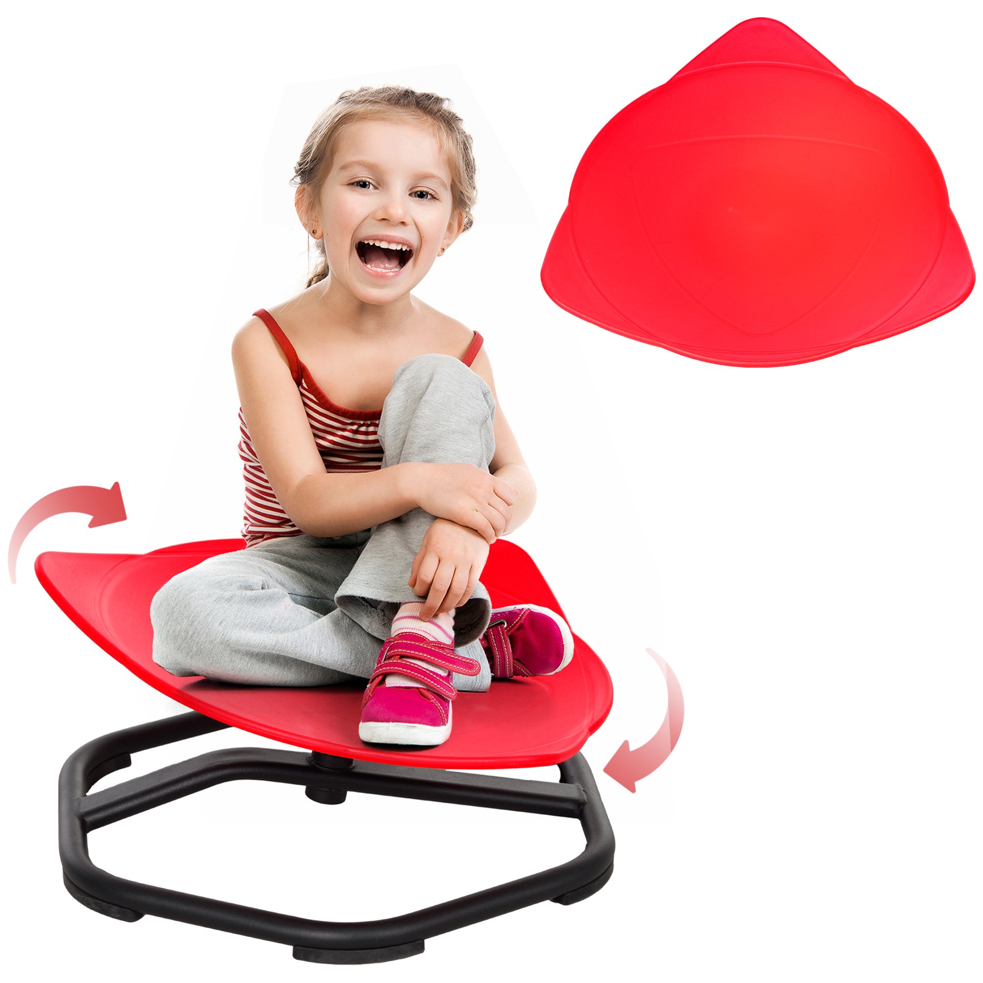 AIYAPLAY Toddler Metal Base AntiSlip Seat Spinning Chair - Red