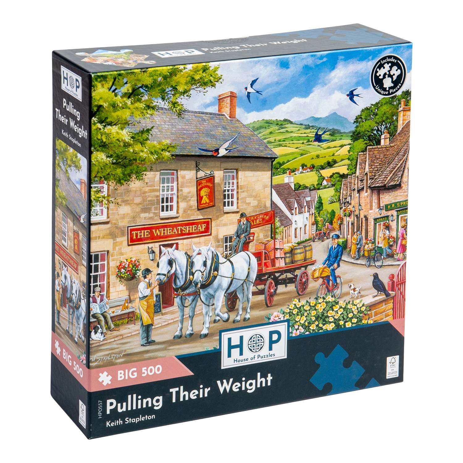The House of Puzzles Pulling Their Weight BIG 500 Piece Jigsaw Puzzle
