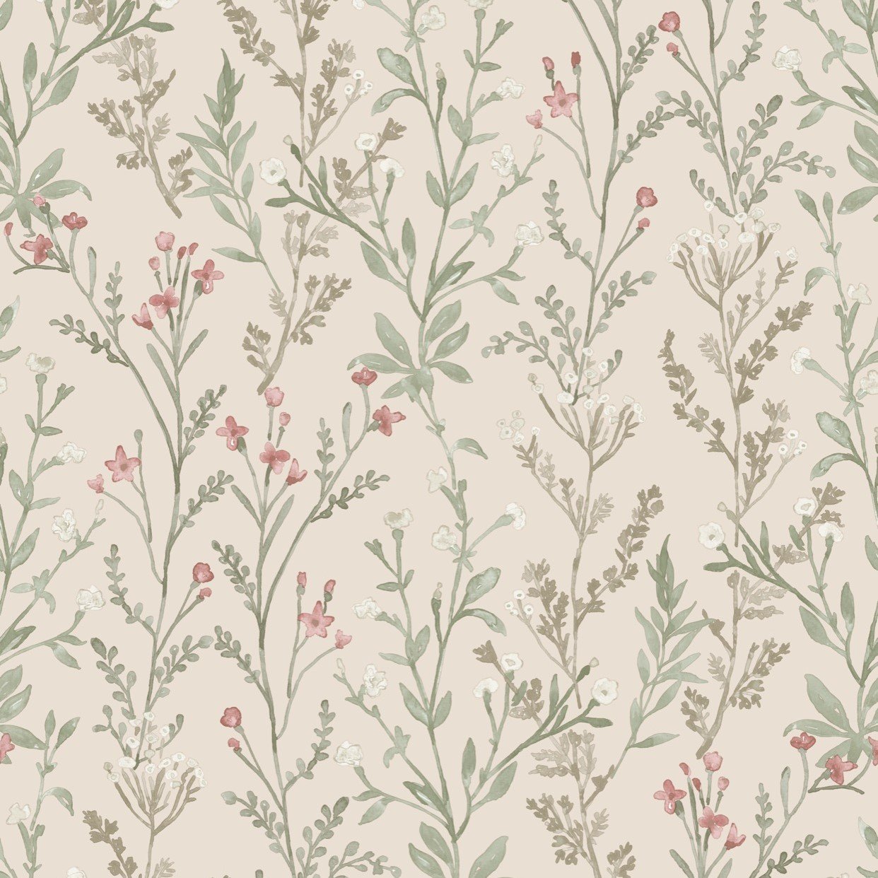 Grandeco Boutique Spring Leaf PVC-free Eco Wallpaper - Soft Pink