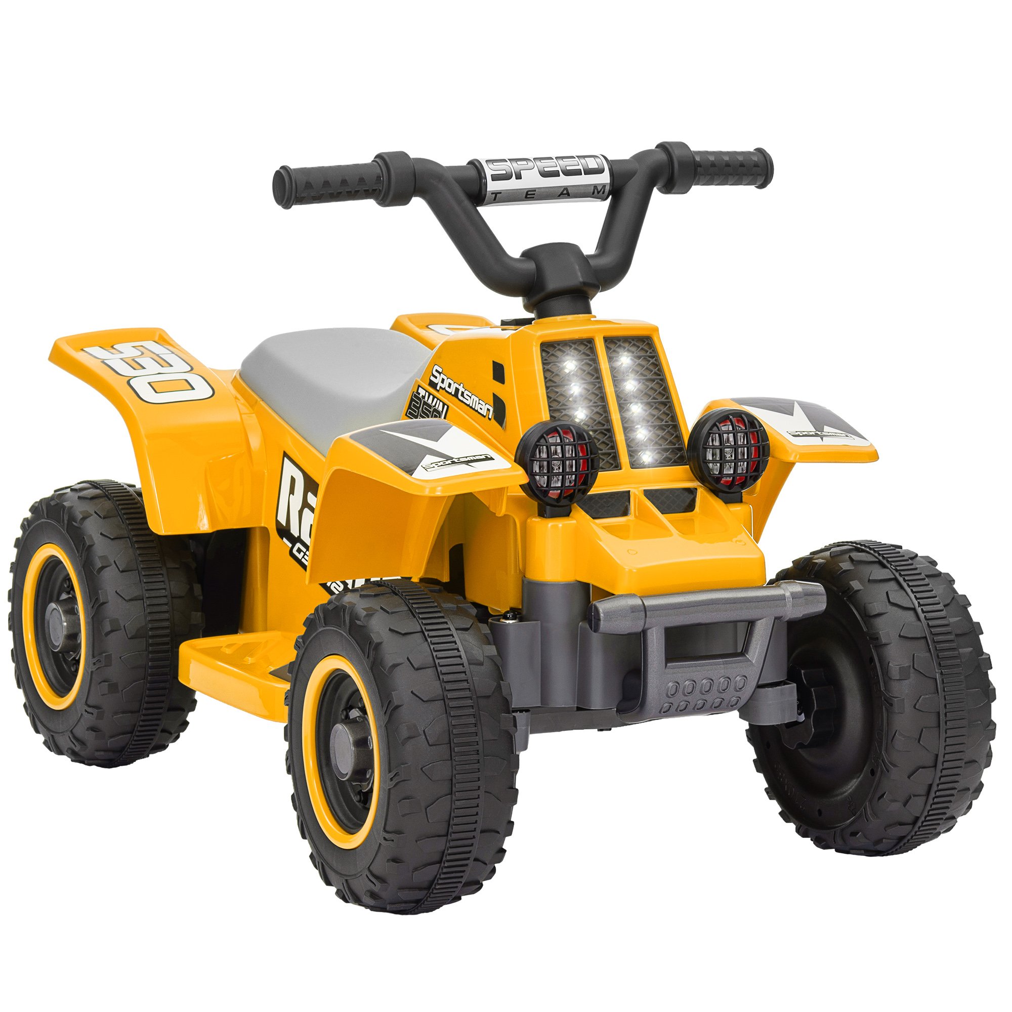 AIYAPLAY 6V 18 to 36 Months LED Headlights Kids Electric Quad Bike – Yellow