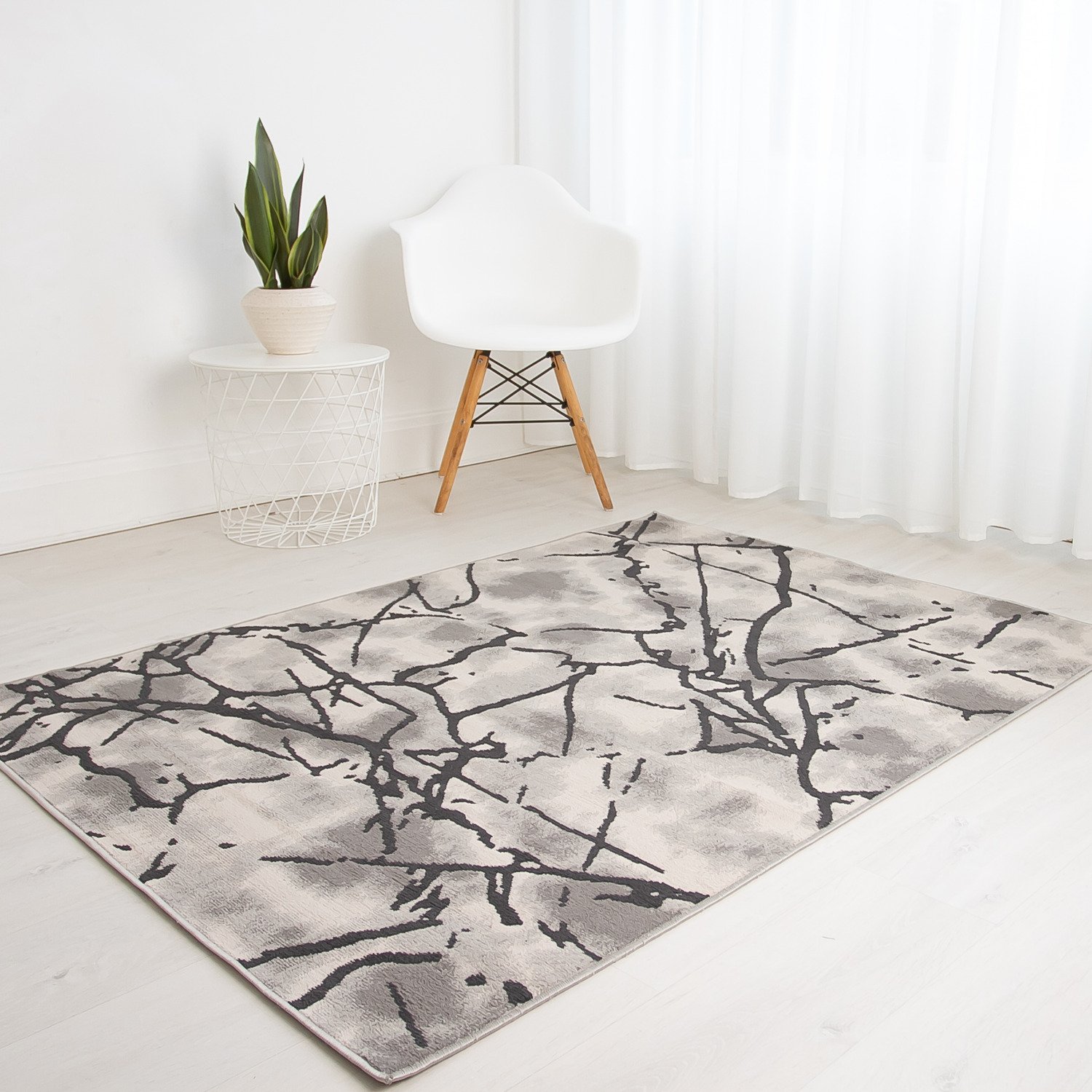 DS Living Onyx Patterned Rug - Beige & Anthracite - 150x80cm