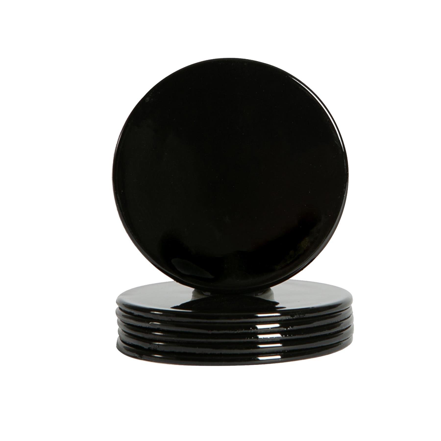 Argon Tableware Metallic Coasters - Black - Pack of 6