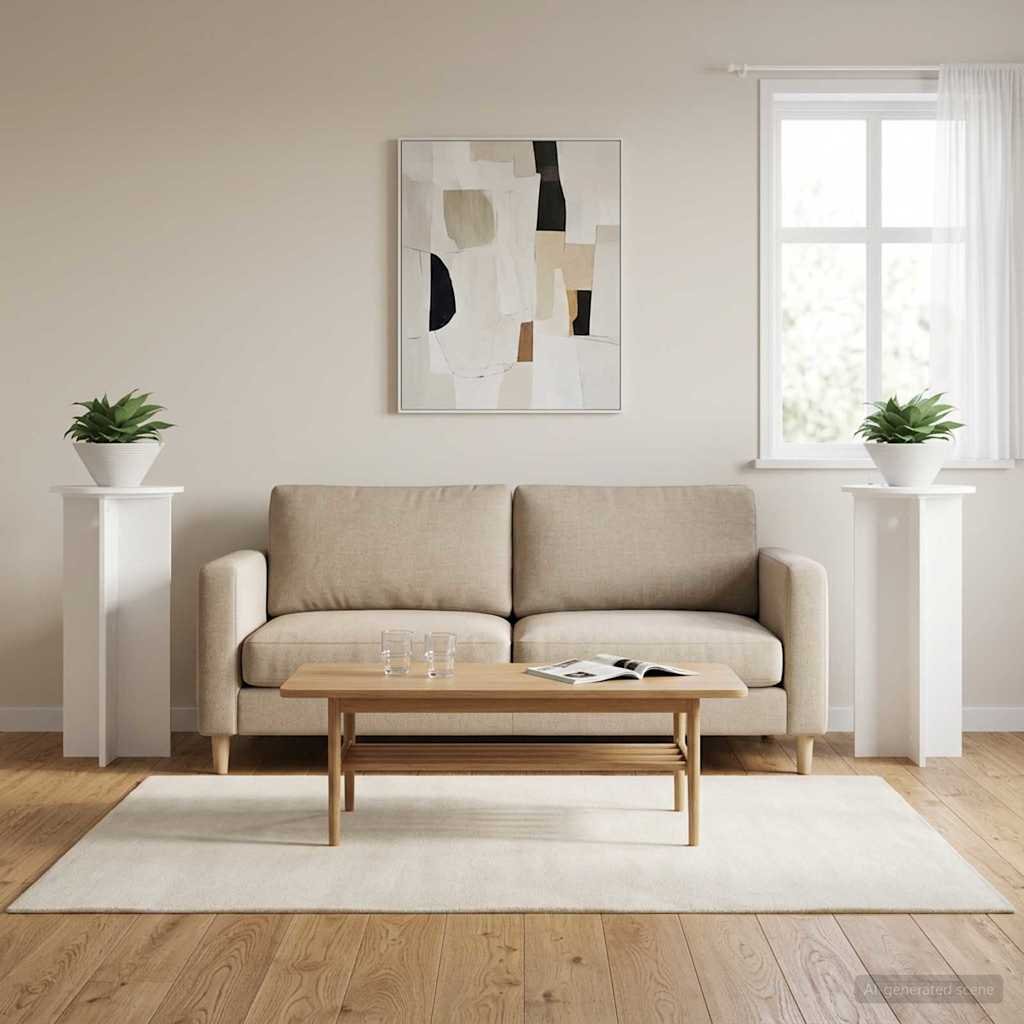 Walplus Pack of 2 Engineered Wood Plant Stand - White - 40 x 80 cm