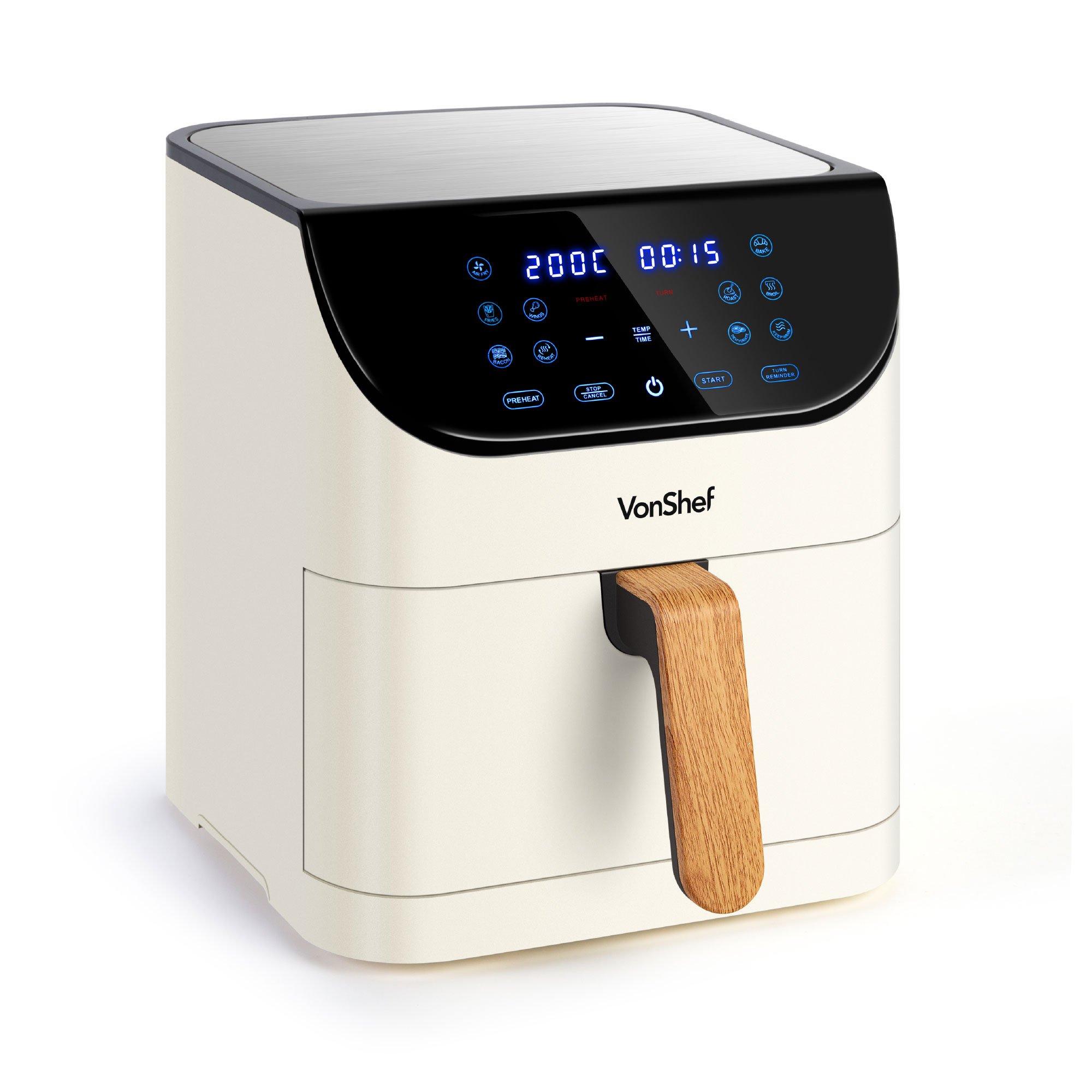 VonShef 6L 1500W 10-in-1 Digital Air Fryer - Nordic
