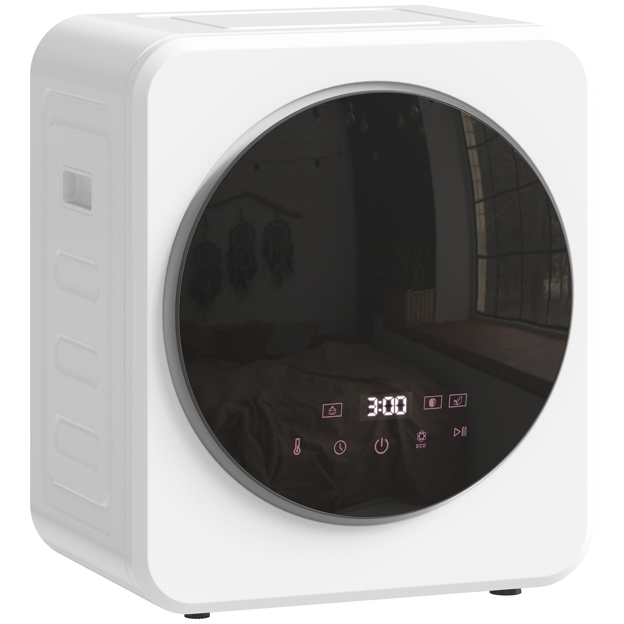 HOMCOM 4kg Portable Vented Tumble Dryer with Stainless Steel Tub - White